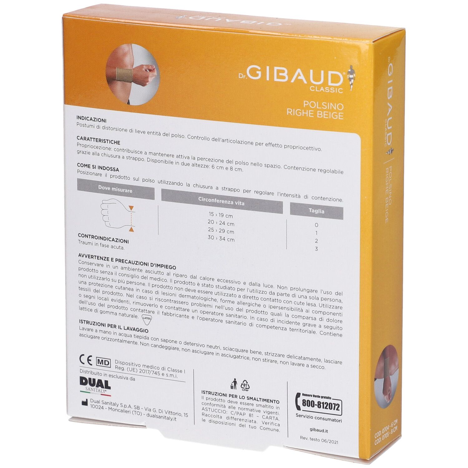 Polsino A Righe Gibaud Colore Beige Misura 8 Cm Taglia 2