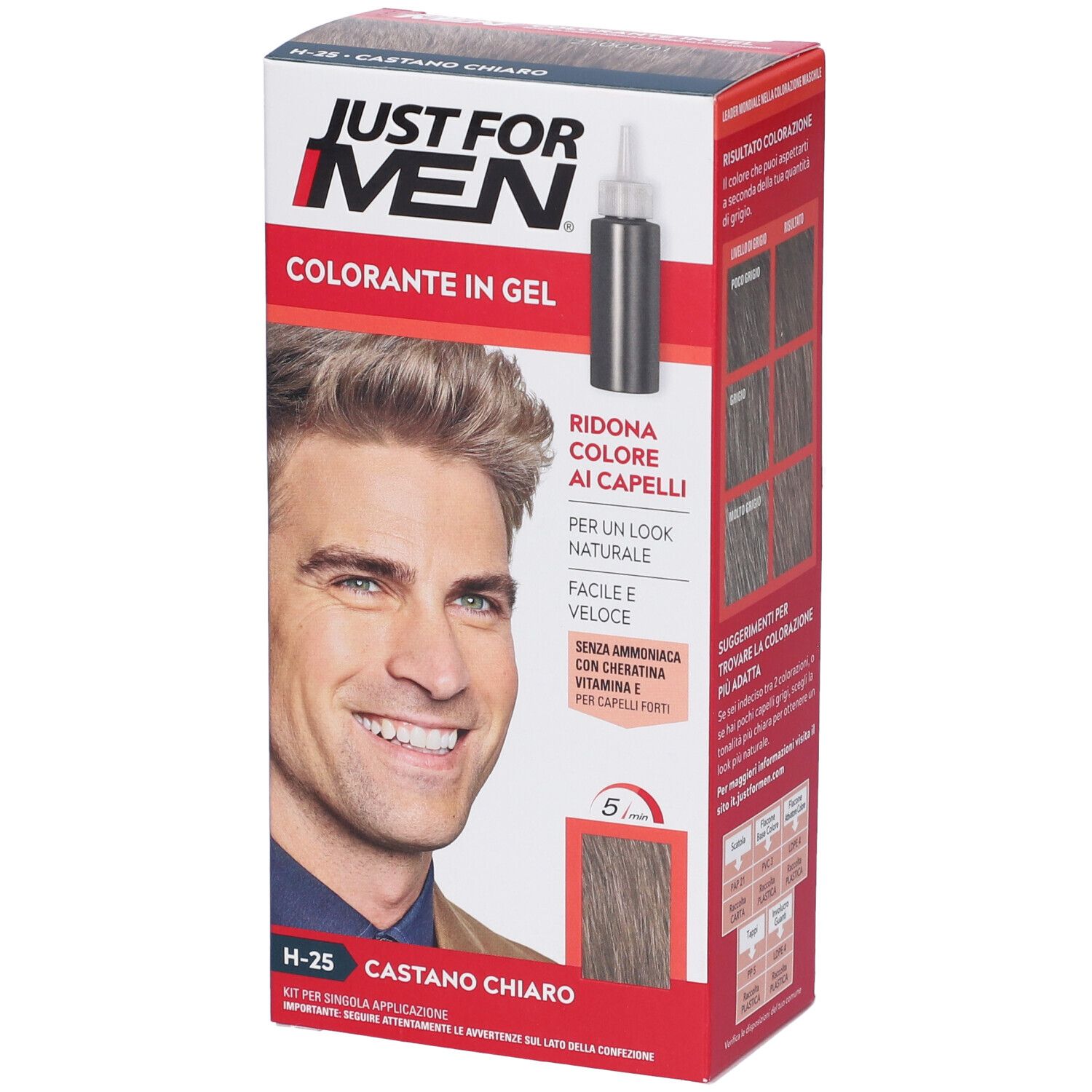 Just For Men Shampoo Colorante Tonalità H25 Castano Chiaro