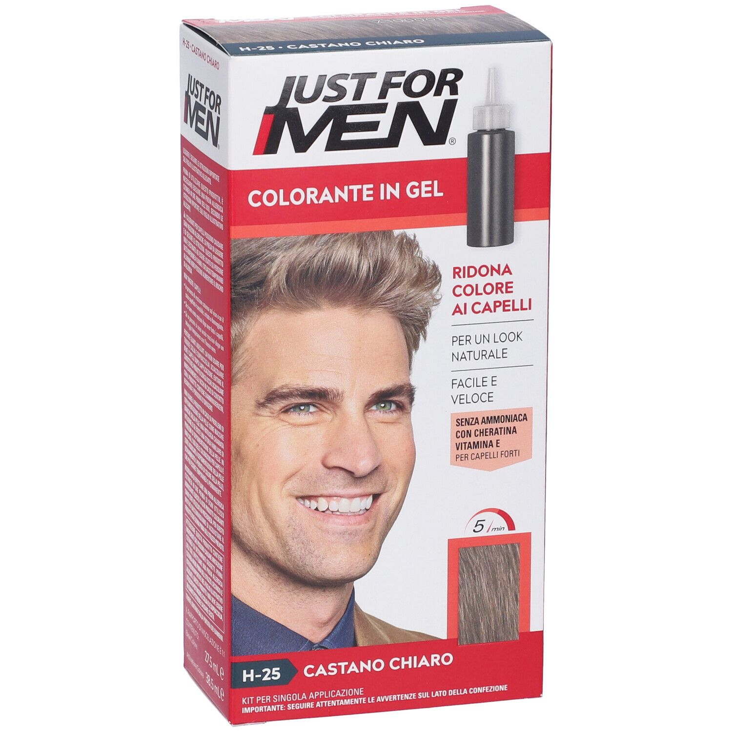Just For Men Shampoo Colorante Tonalità H25 Castano Chiaro