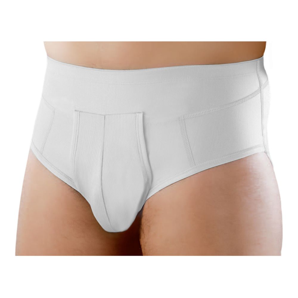 Orione 515 Cintoslip Erniario Uomo Aperto Con Pelotte In Cotone Bianco 3