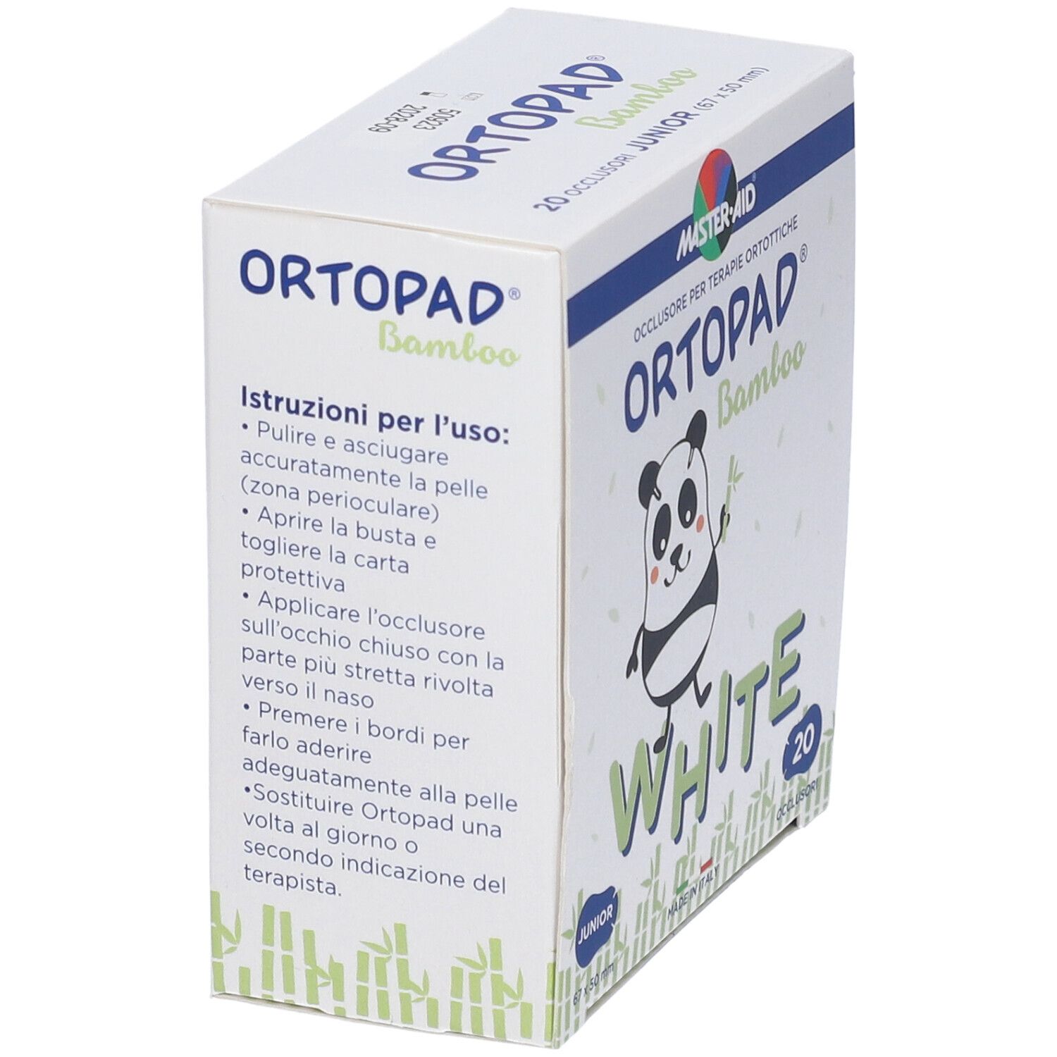 Cerotto Oculare Per Ortottica Ortopad Bianco Junior 20 Pezzi