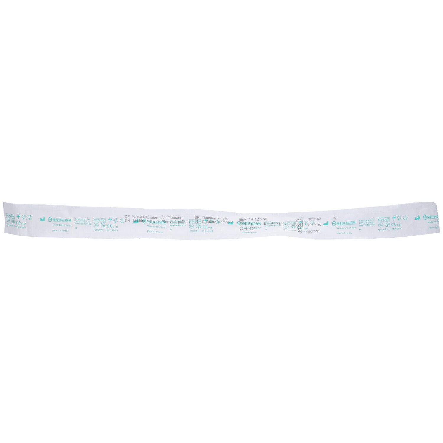Catetere Uretrale Nelaton Maschile Punta Tiemann Ch12 Lunghezza 40Cm. Prodotto In Pvc Medicale Con Punta Distale Arrotondata Per L'Introduzione Atraumatica