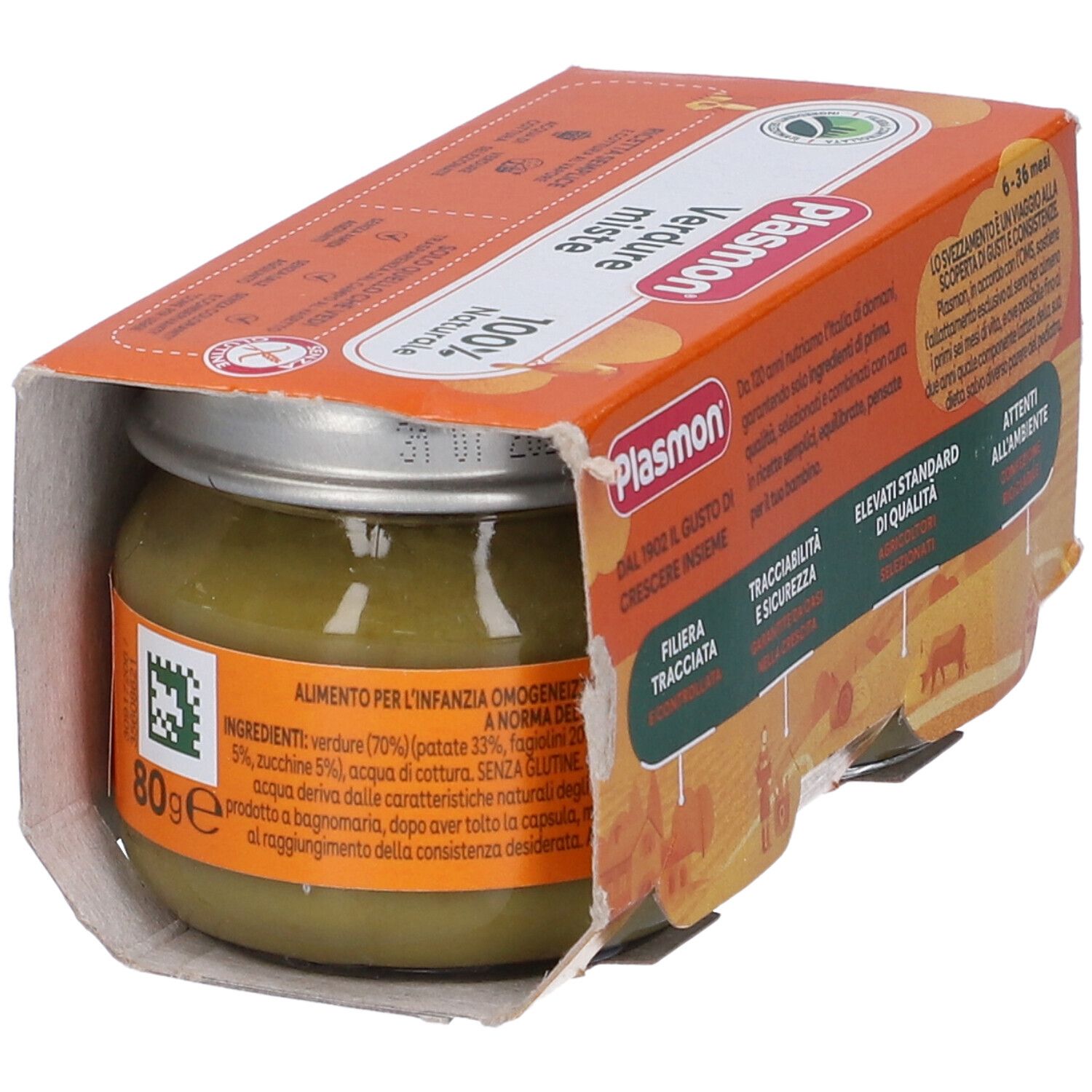 Plasmon Omogeneizzato Con Verdure Miste Crescita 80x2 Gr