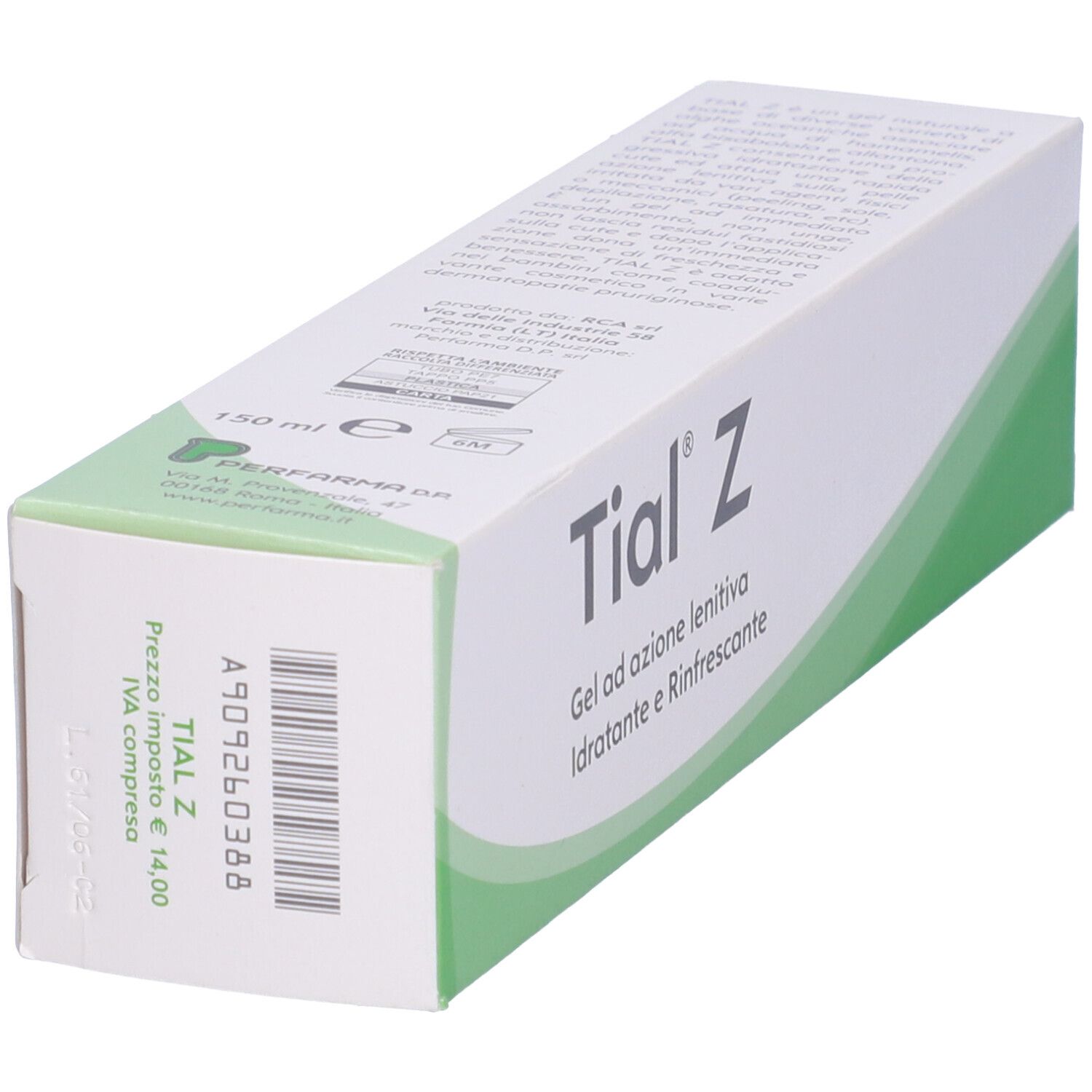 Tial Z Gel Azione Lenitiva Idratante E Rinfrescante 150 Ml