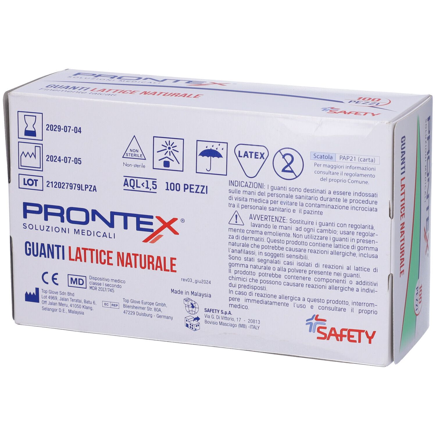Prontex Guanto In Lattice Con Amido Grande 100 Pezzi