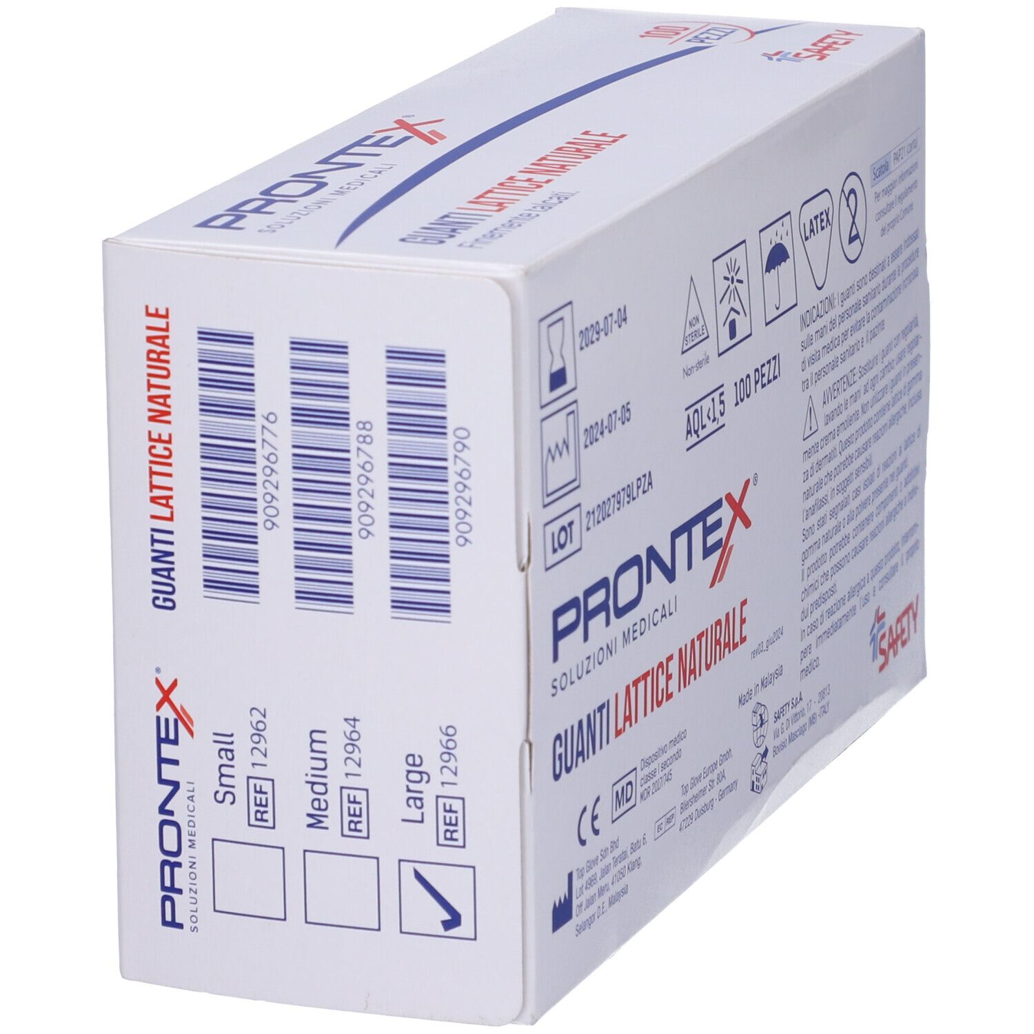 Prontex Guanto In Lattice Con Amido Grande 100 Pezzi