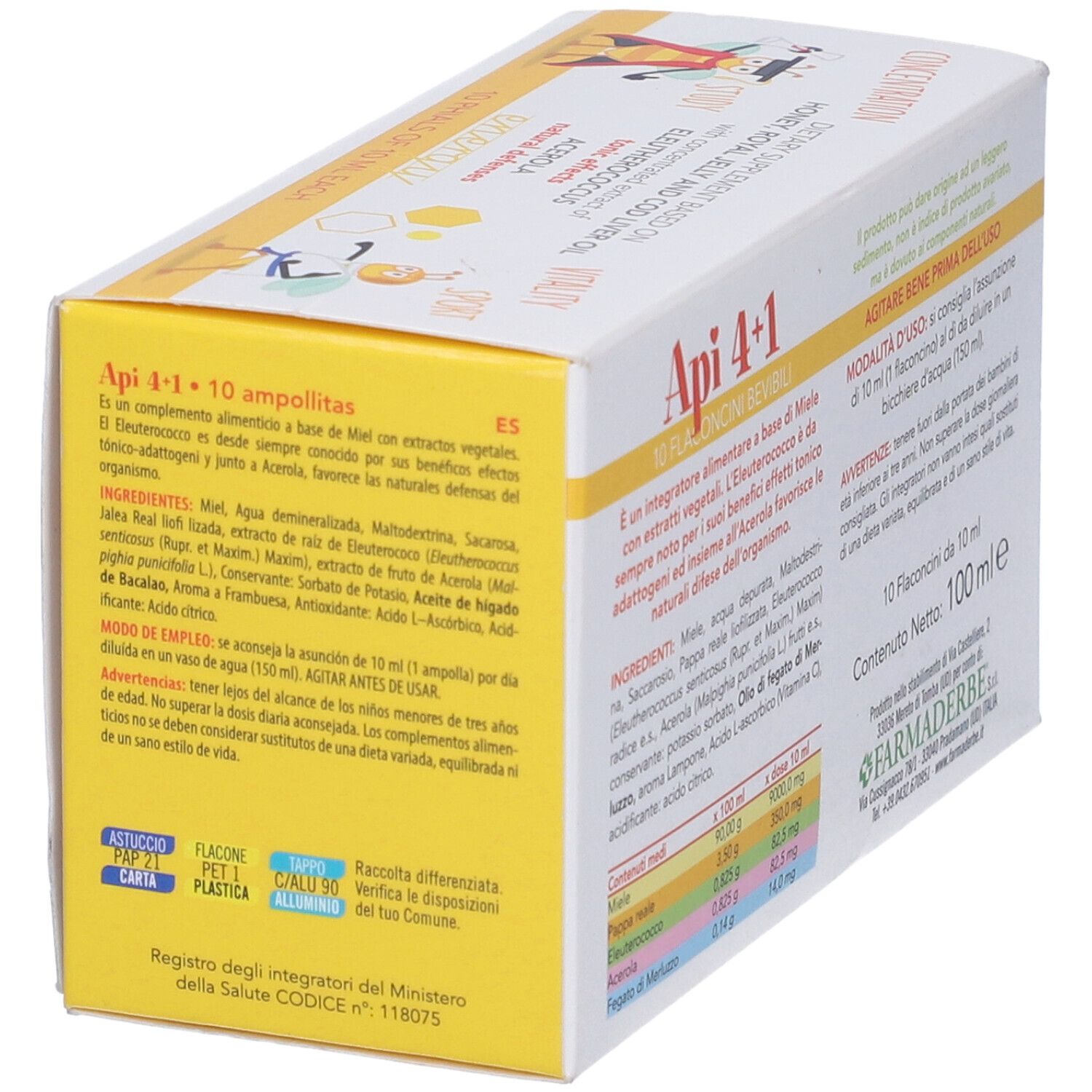 Apiquattro + 1 10 Flaconcini Da 10 Ml