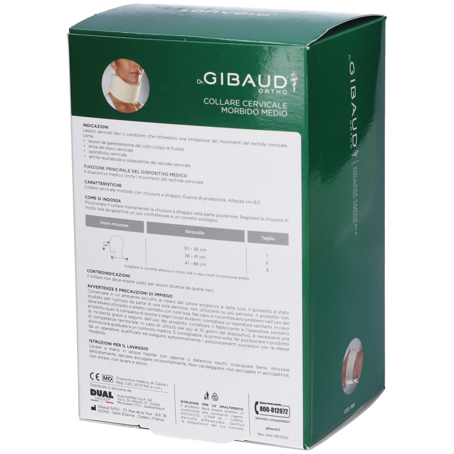 Collare Cervicale Morbido Medio Gibaud Ortho Misura 3