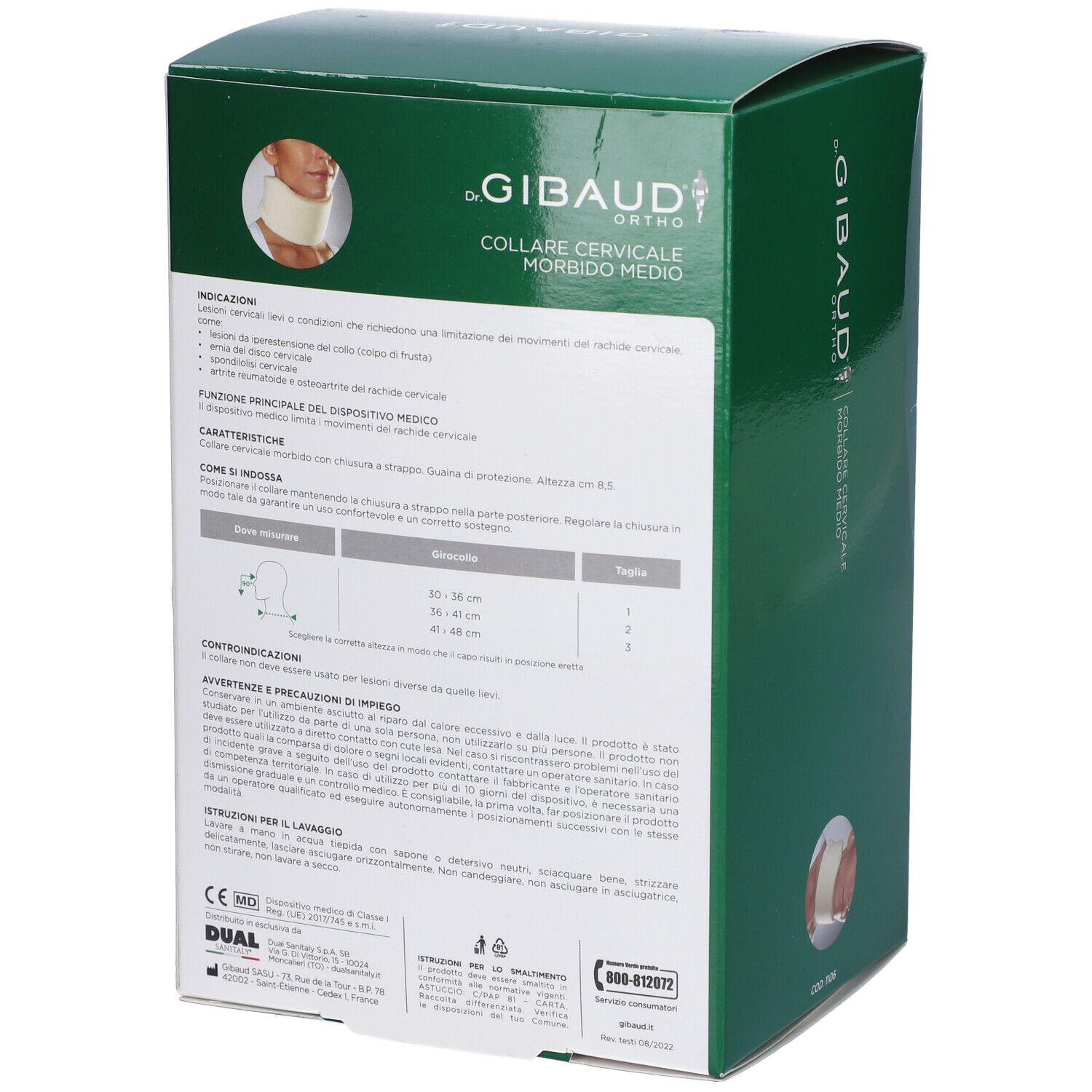 Collare Cervicale Morbido Medio Gibaud Ortho Misura 1