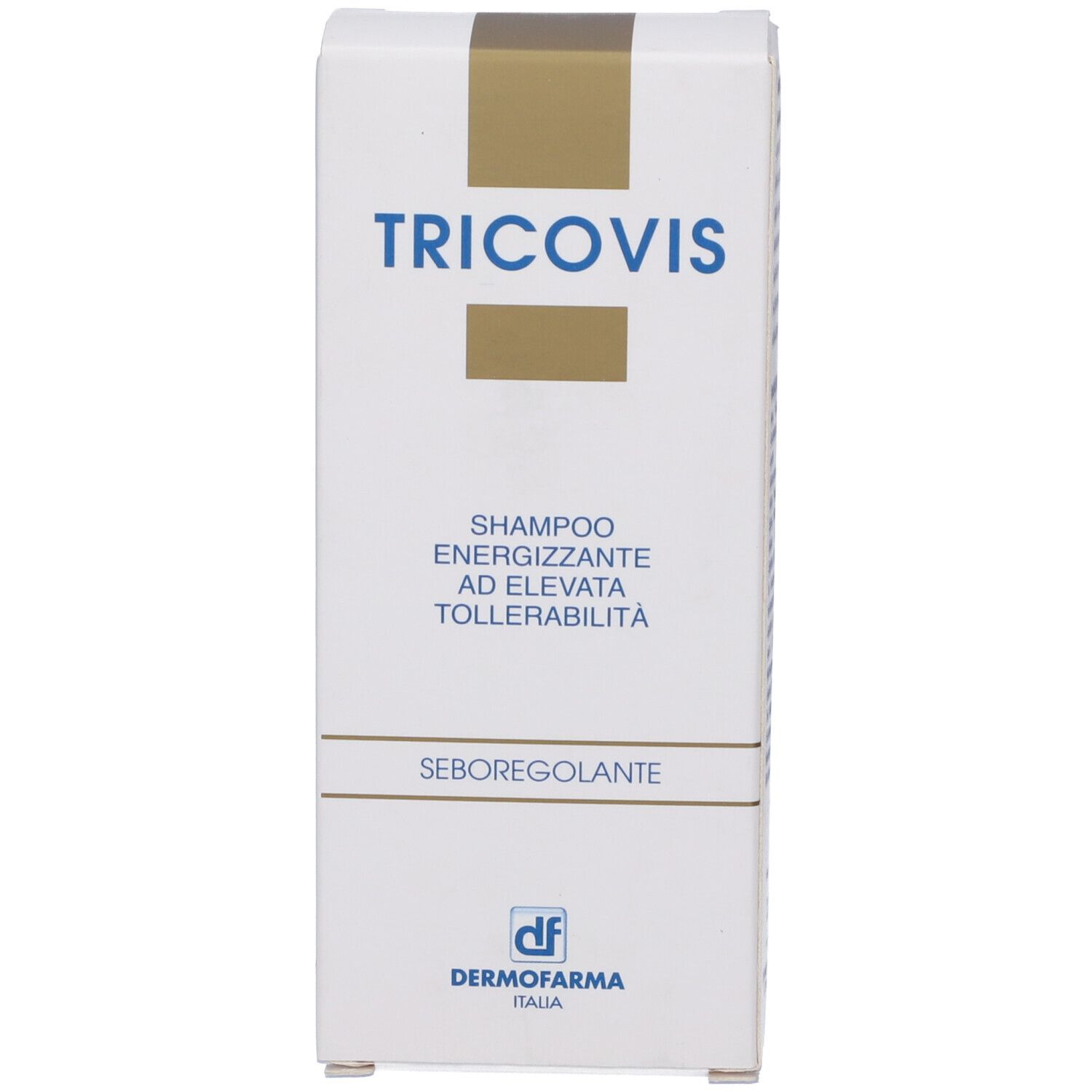 Confezione del prodotto con logo "TRICOVIS" e informazioni. Bianco con accenti marroni.