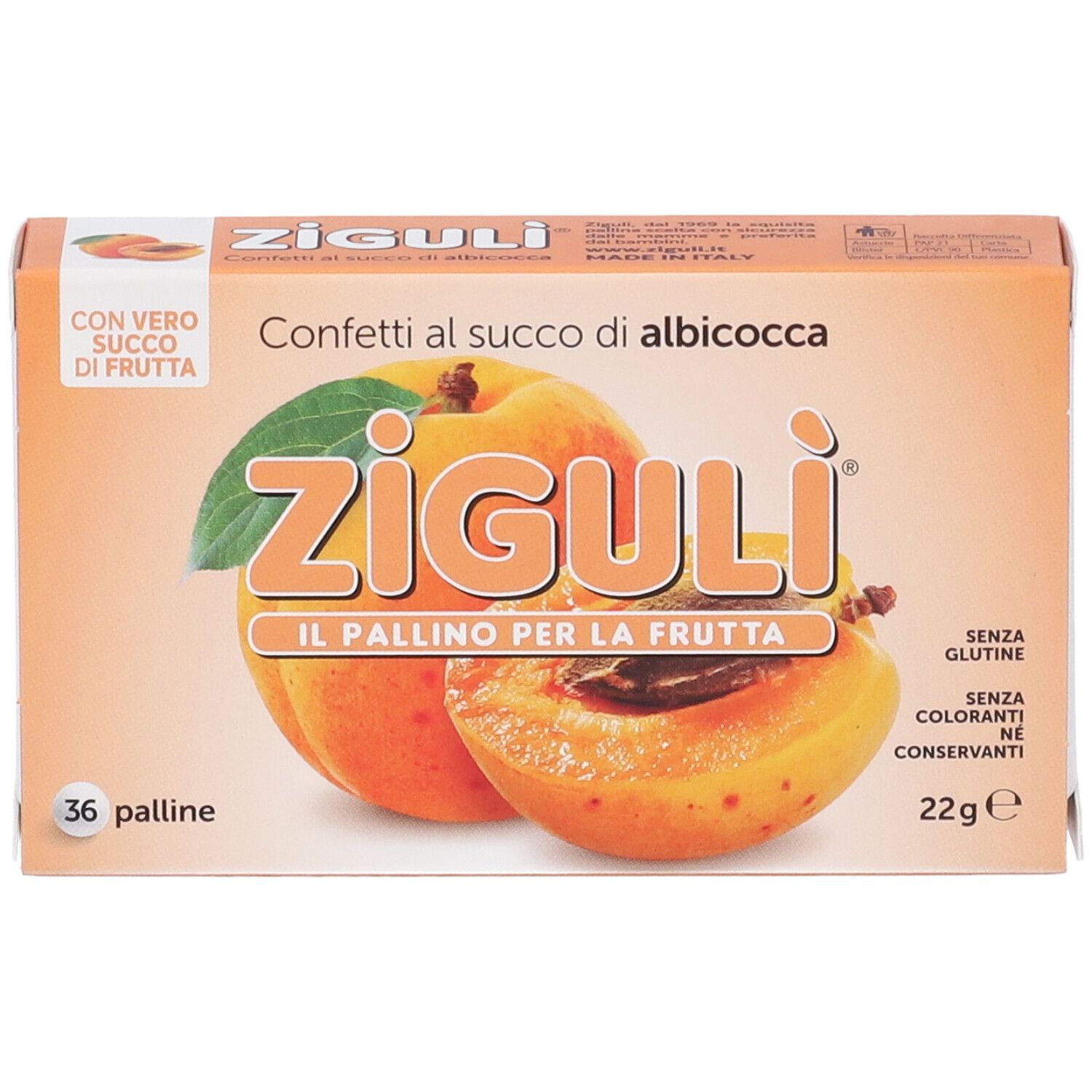 Ziguli Albicocca 36 Palline 22 G