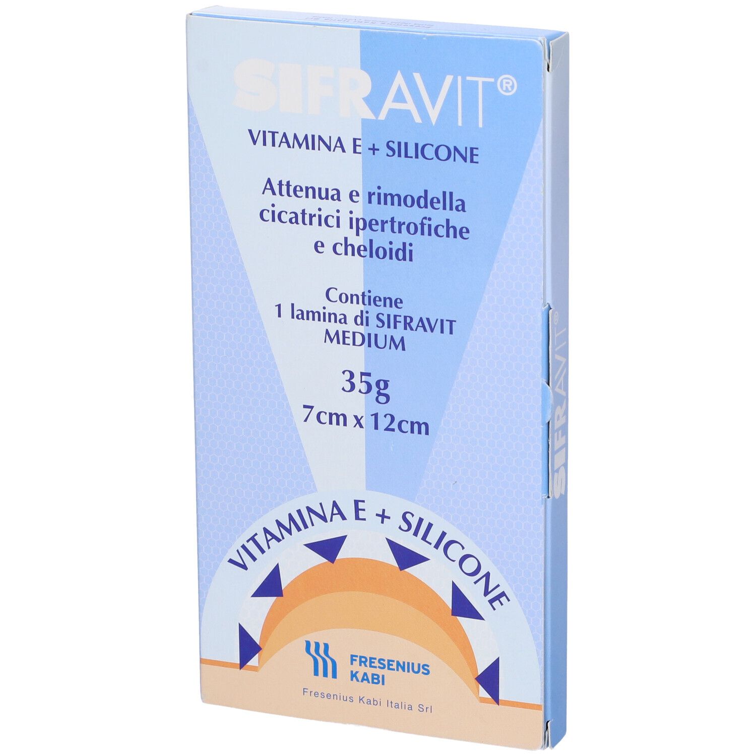 Placca In Silicone E Vitamina E Sifravit Dimensioni 7X12Cm. Indicata Nel Trattamento Di Cheloidi E Cicatrici Ipertrofiche Conseguenti Ad Interventi C Hirurgici, Ustioni, E Ferite