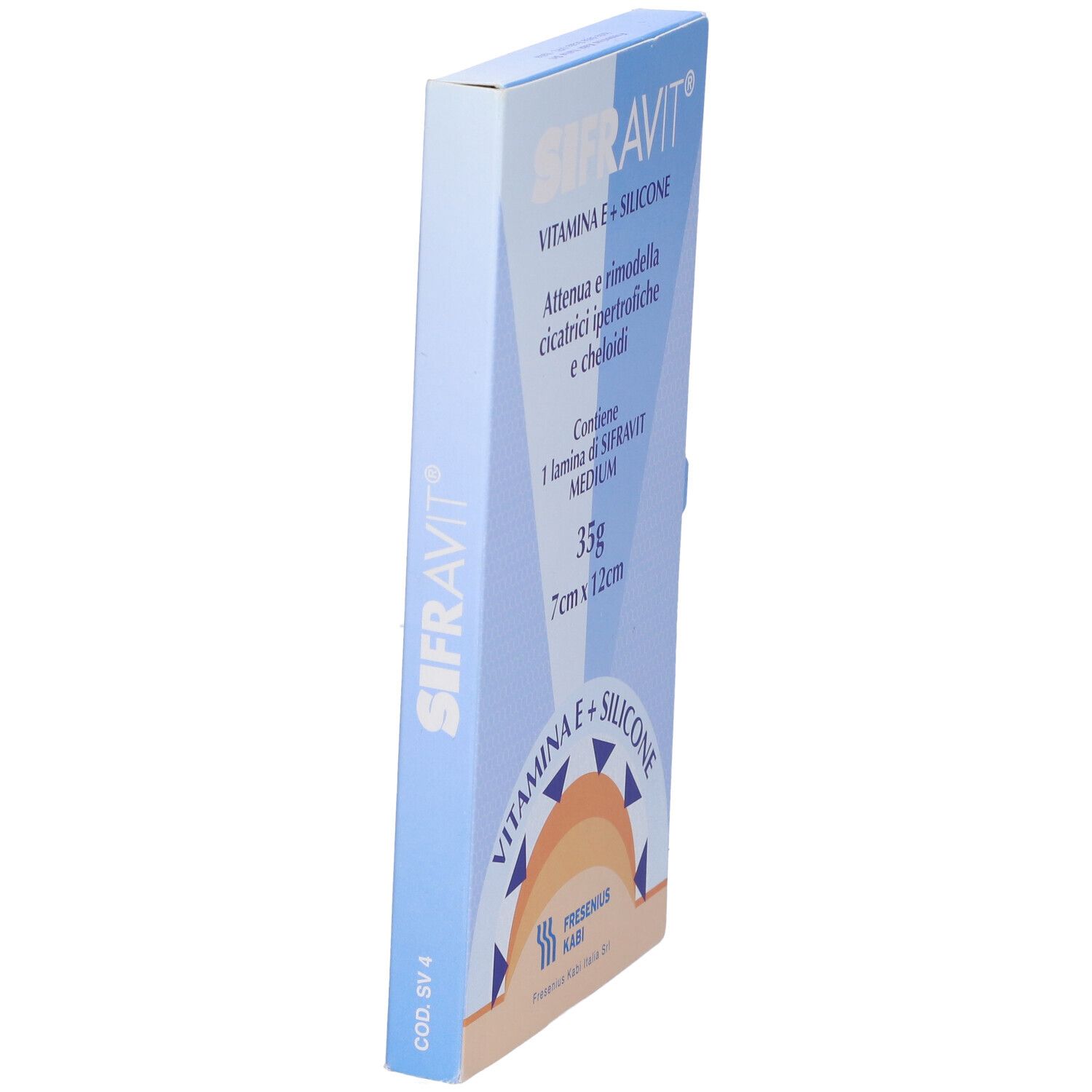 Placca In Silicone E Vitamina E Sifravit Dimensioni 7X12Cm. Indicata Nel Trattamento Di Cheloidi E Cicatrici Ipertrofiche Conseguenti Ad Interventi C Hirurgici, Ustioni, E Ferite