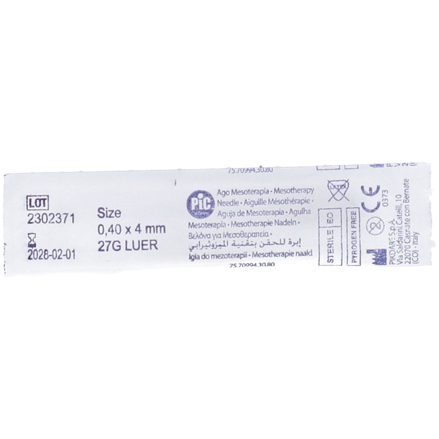 Pic Ago Sterile Monouso in Blister Singolo 27G - 0,40 x 4mm