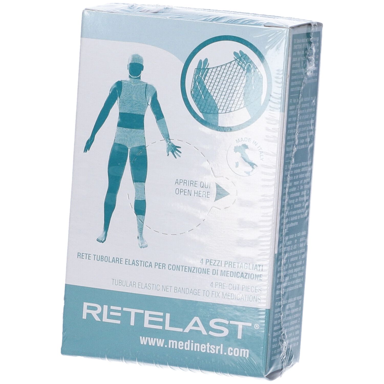 Rete Tubolare Retelast Elastica Pretagliata Bianca Per Torace 4 Pezzi