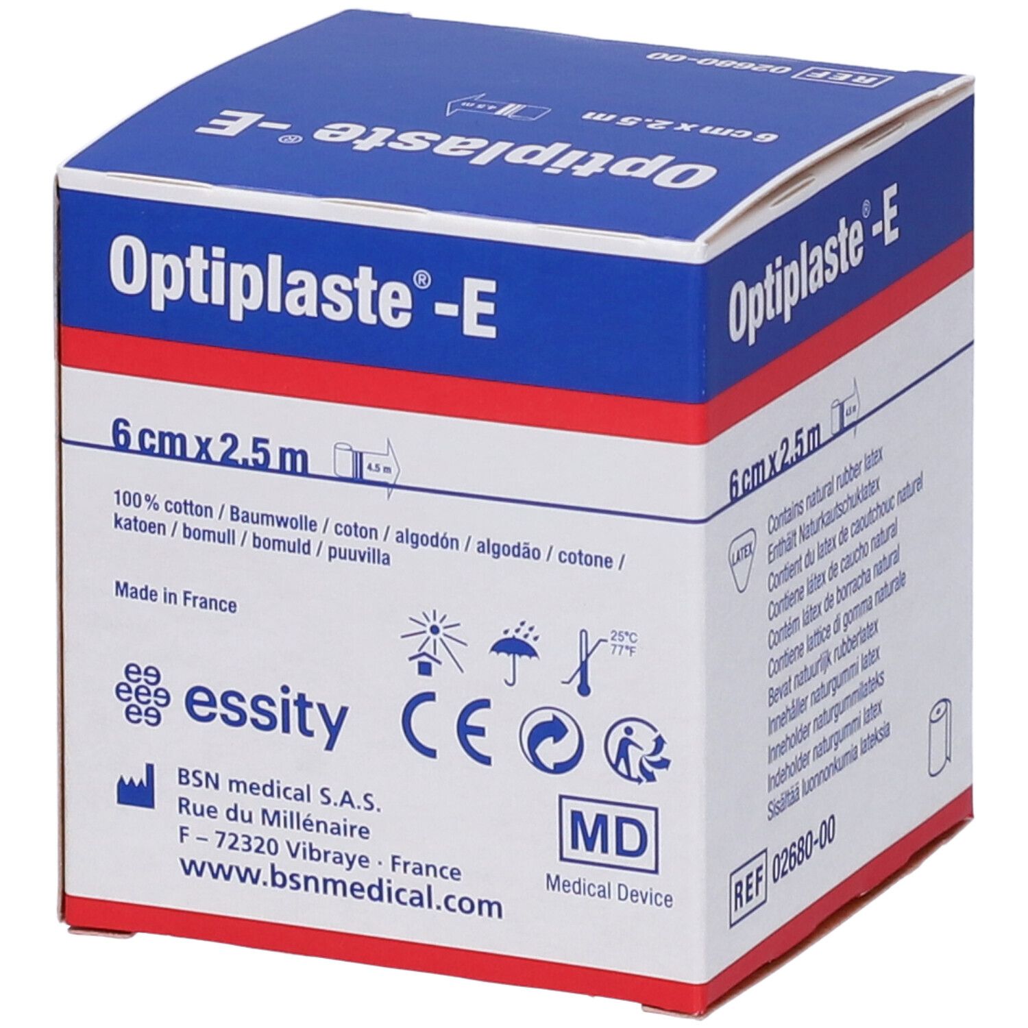 Optiplaste-E Benda Elastica Adesiva 6 x 250 cm