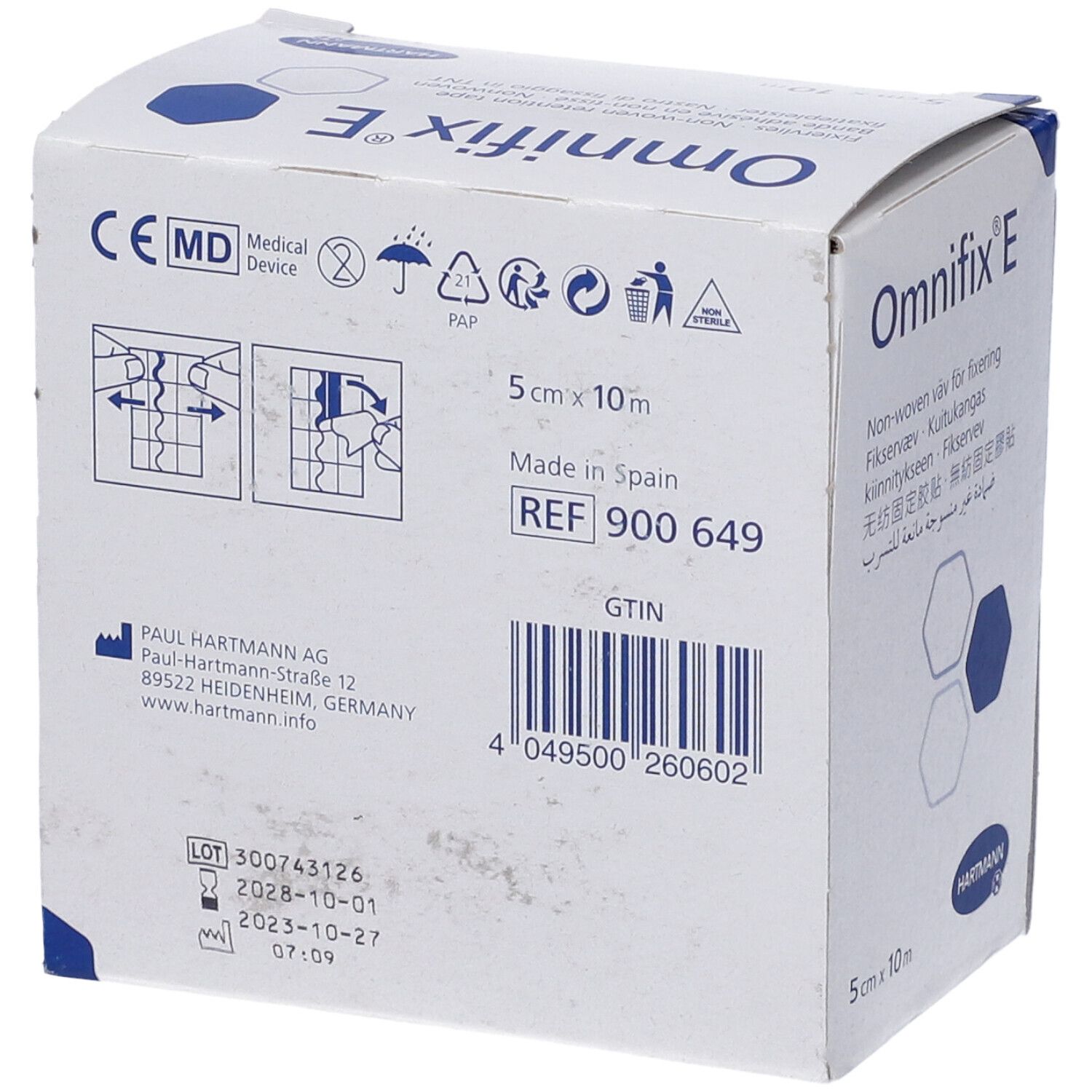 Nastro Di Fissaggio Omnifix E In Tessuto Non Tessuto Bianco M10X5Cm