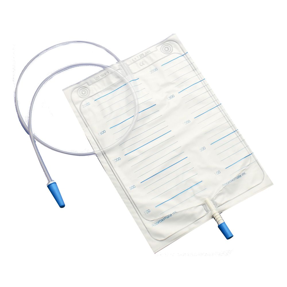 Sacca di Drenaggio da Letto per Incontinenza con Valvola di non Ritorno e Rubinetto di Scarico 2 Lt Tubo 130 Cm 30 Pezzi