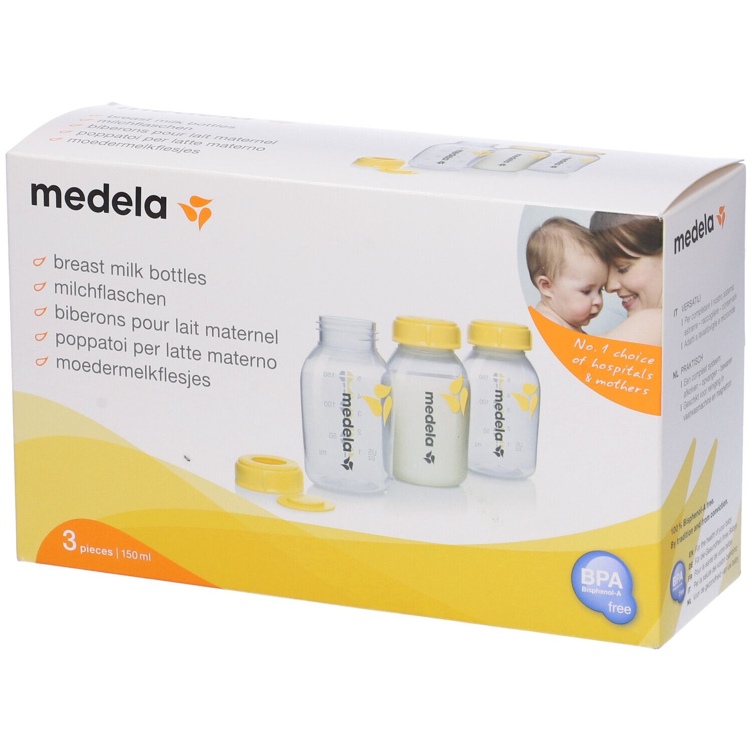 Medela - Bottiglie per latte materno 150ml, 3pz