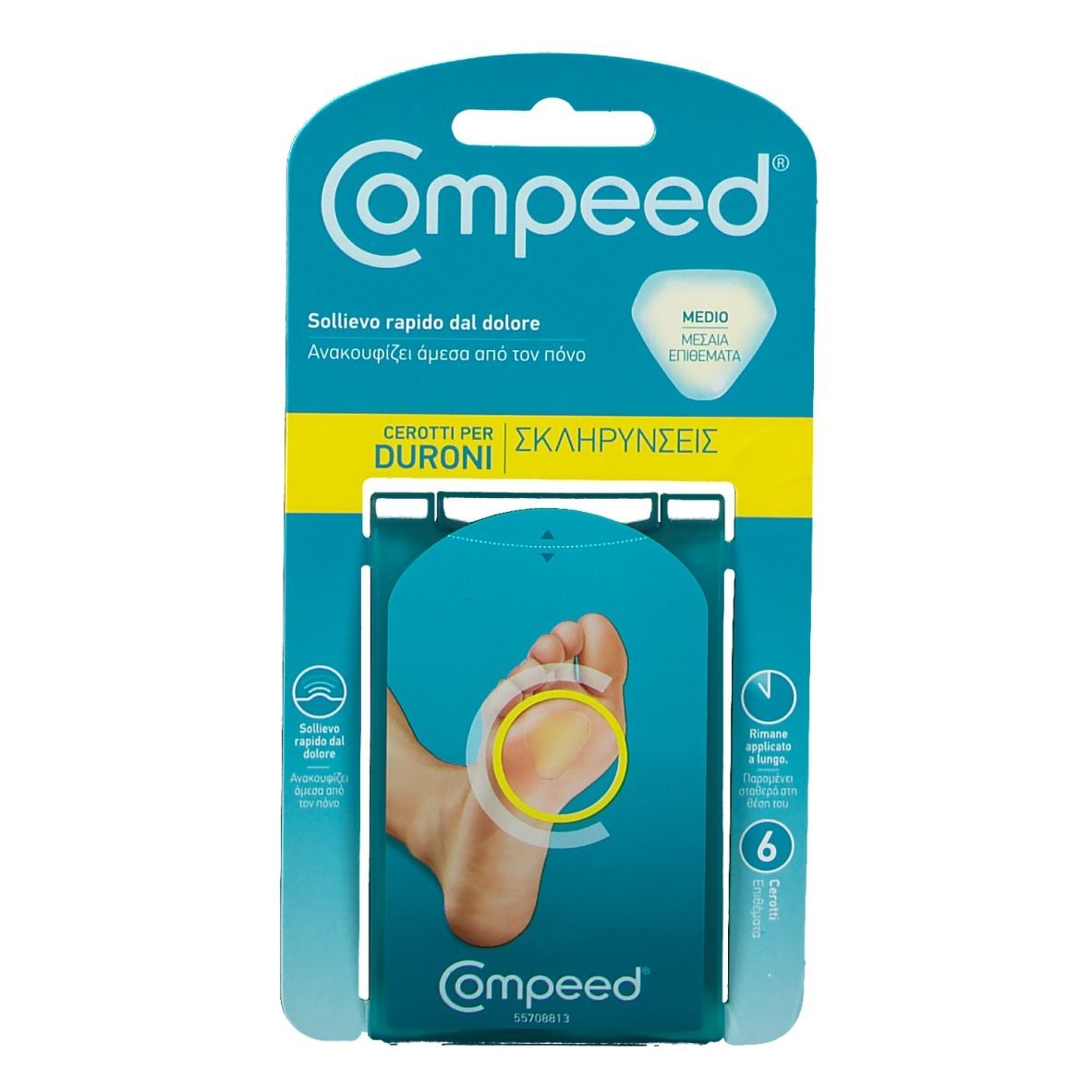 Compeed® Cerotti per Duroni  Medio 4,4 cm x 4,5 cm