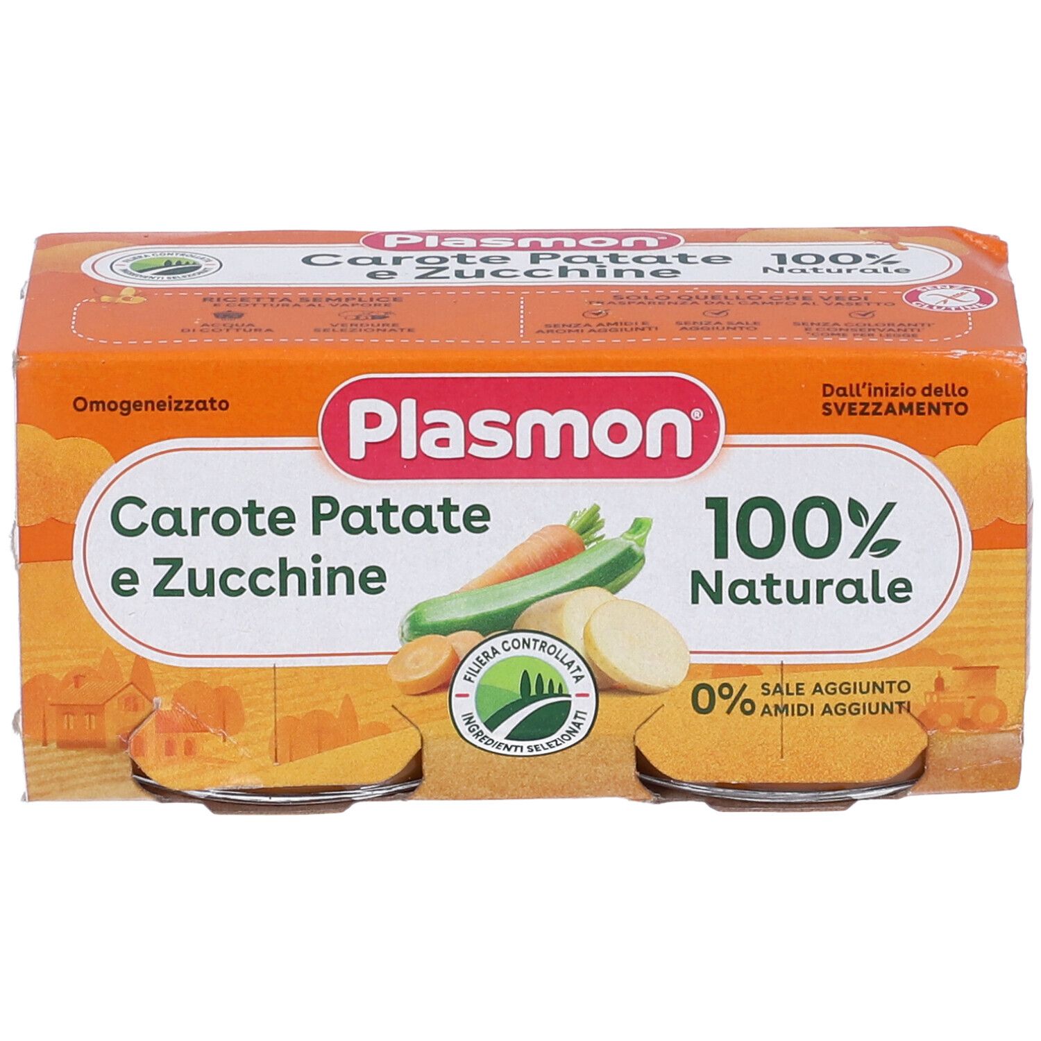 Plasmon® Omogeneizzato Carote, Patate e Zucchine 2x80 g