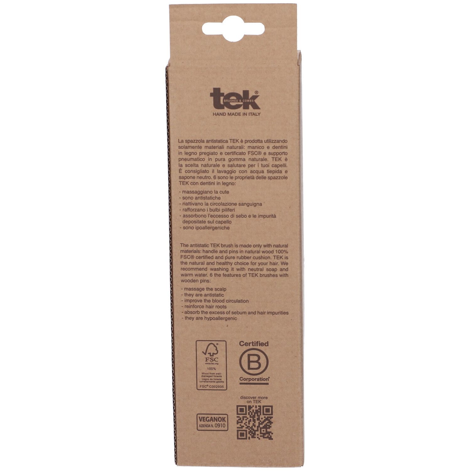 Tek - Spazzola Ovale Grande Universale con Dente Corto