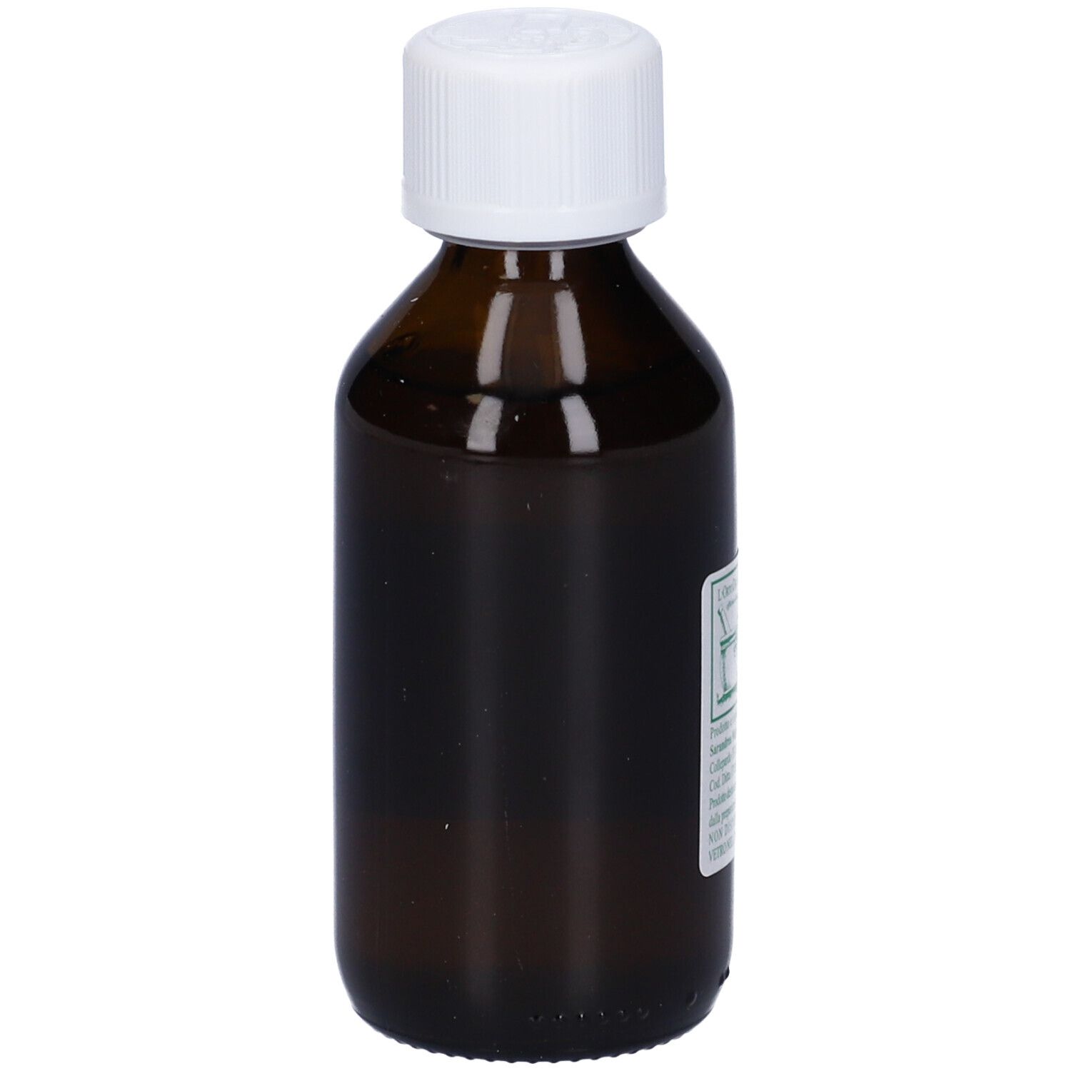 Flacone di vetro marrone con tappo bianco ed etichetta. L'etichetta indica 'Echinacea'.