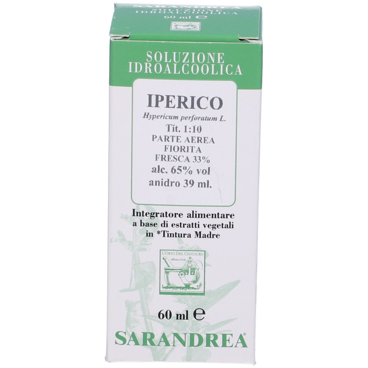 Scatola verde con informazioni sul prodotto. Nome e ingredienti ben visibili.
