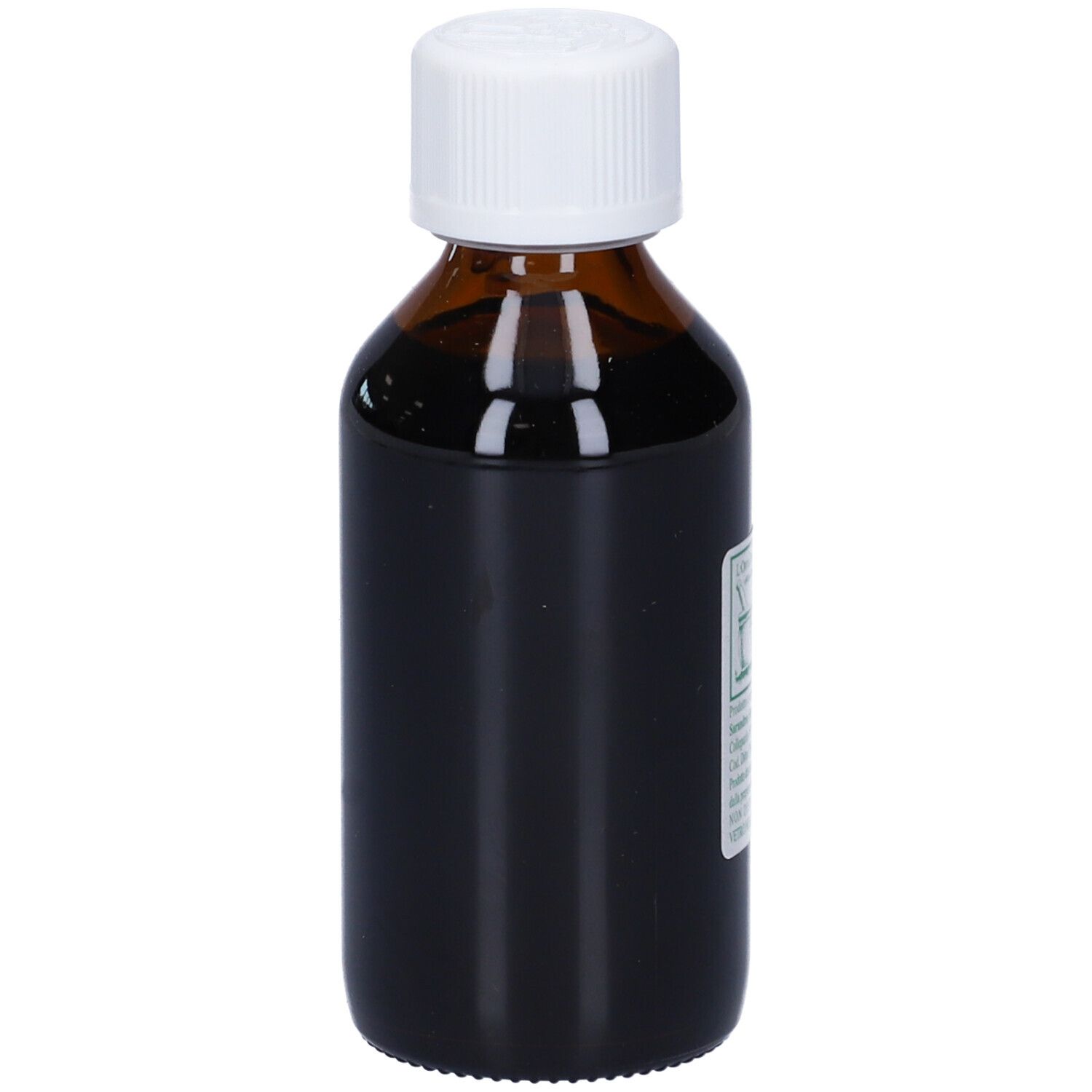 Flacone in vetro marrone con tappo bianco. Etichetta: VITE ROSSA, Integratore Alimentare. Testo in italiano.