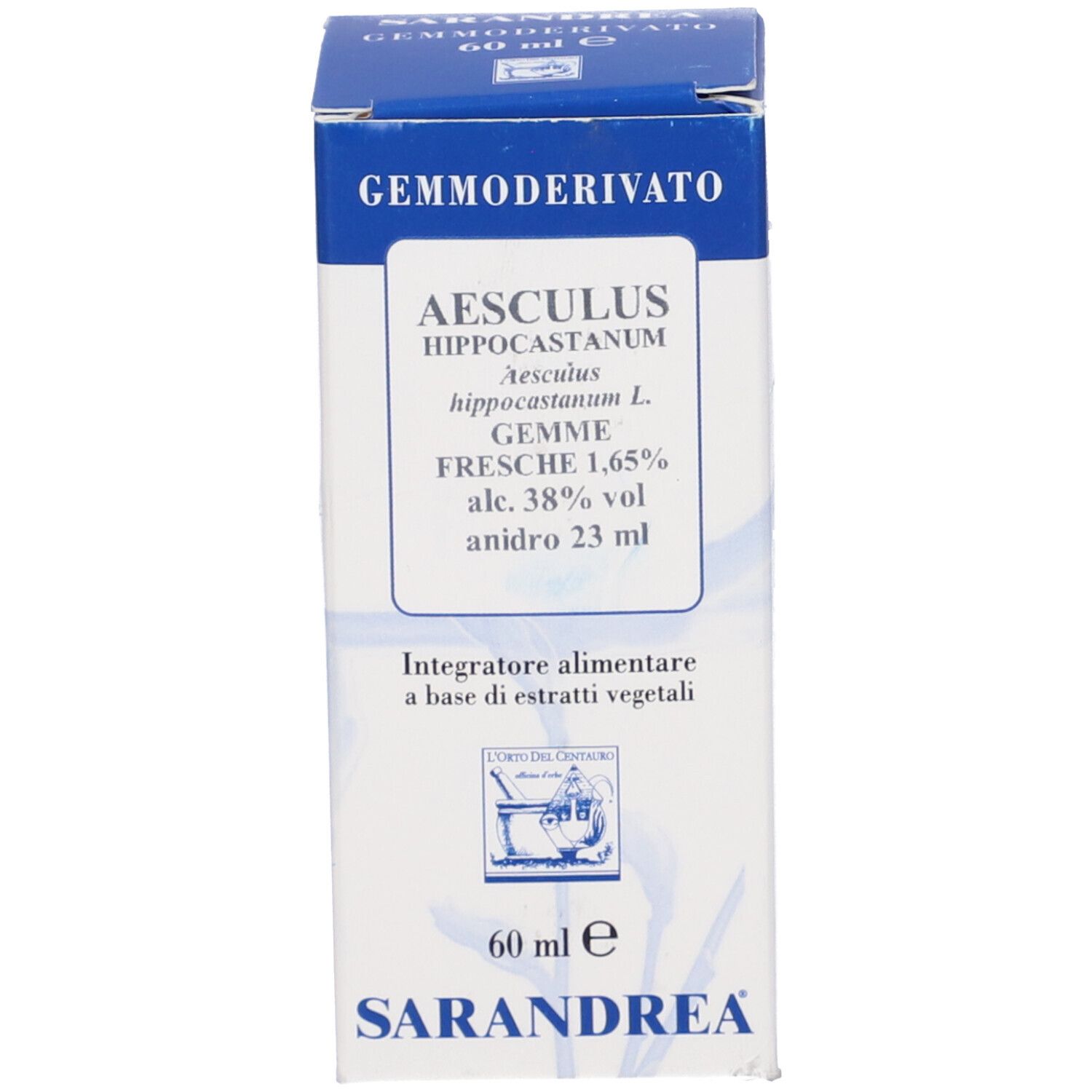 Scatola con scritta: Aesculus Hippocastanum, 60 ml, Sarandrea.