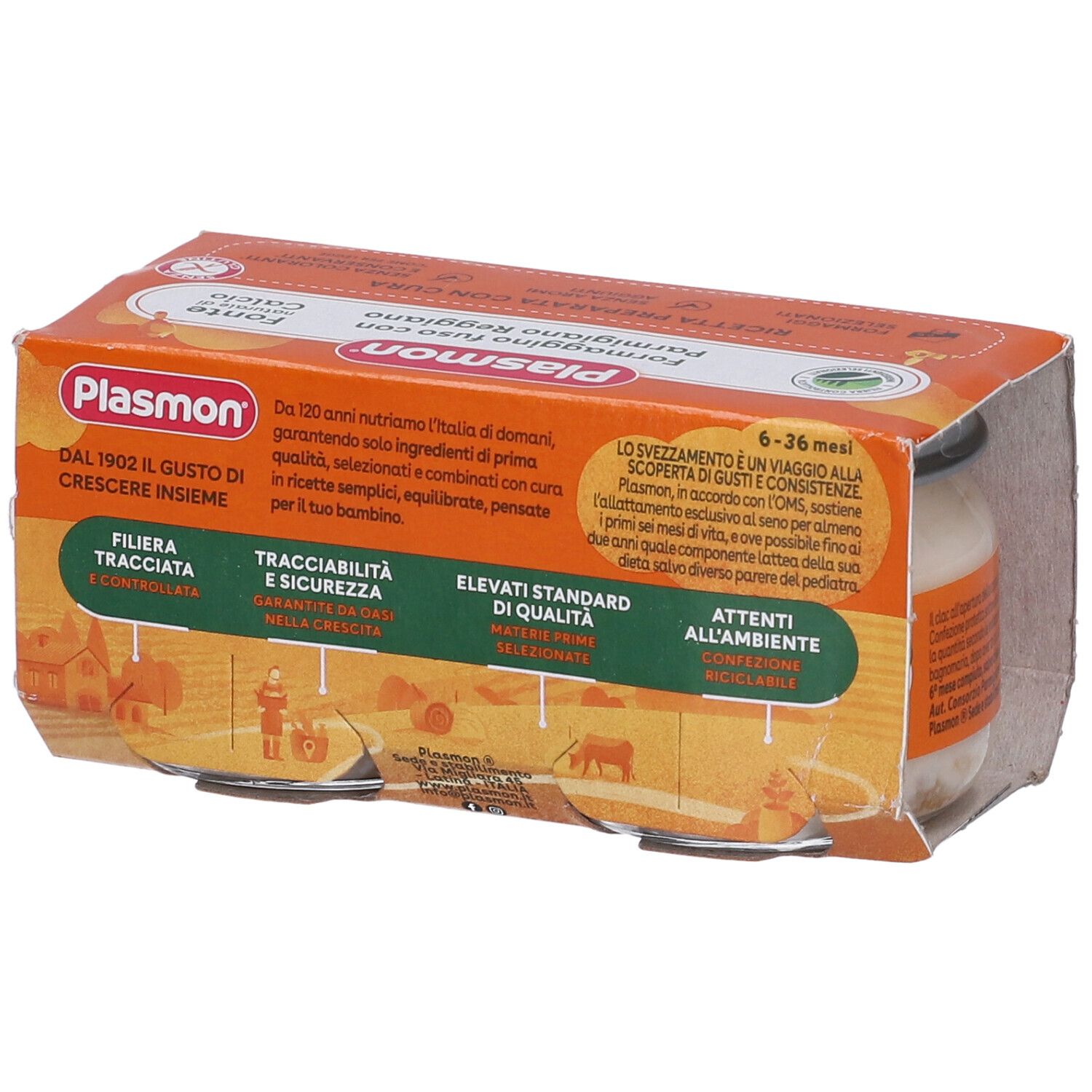 Plasmon® Omogeneizzato Formaggino fuso e Parmigiano Reggiano