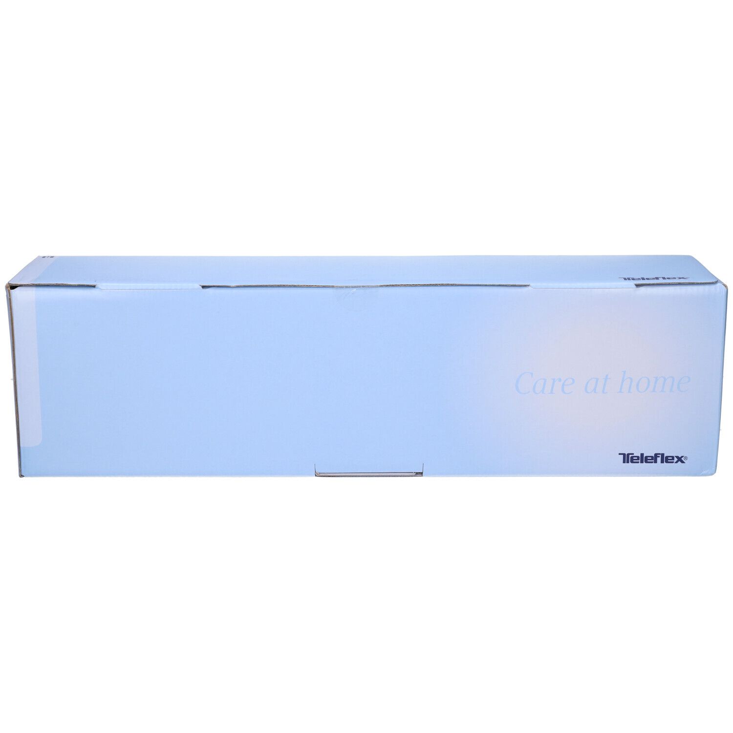 Confezione prodotto azzurra. Scritta "Care at home" e logo Teleflex. Forma allungata.