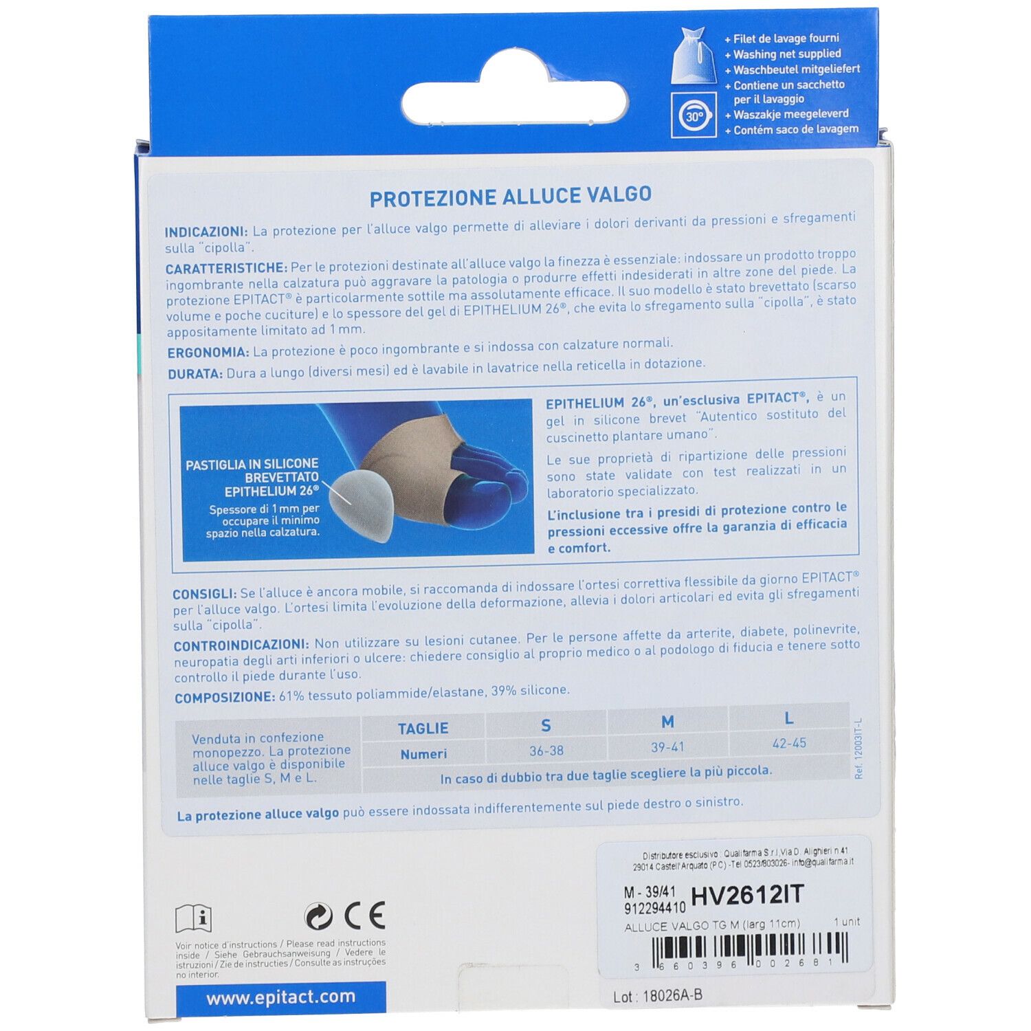 Epitact® Protezione per Alluce Valgo con Gel di Epithelium 26® M