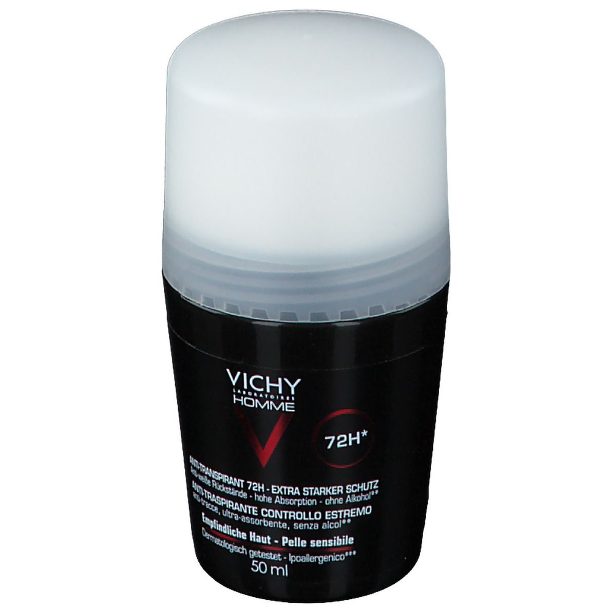 Vichy Homme Deodorante Anti traspirante Controllo Estremo 72H Roll On 