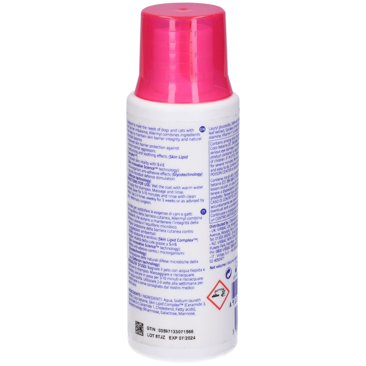 Allermyl Shampoo Per Cute Sensibile E Prurito Cane E Gatto 200 Ml