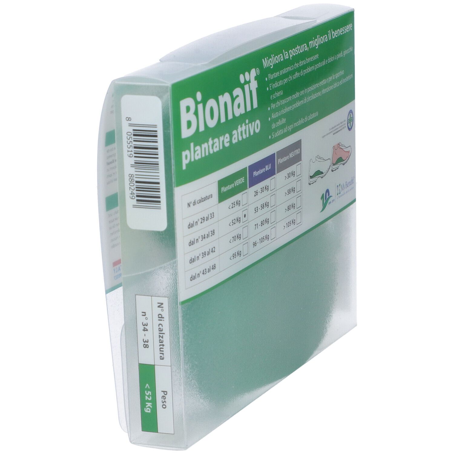 Plantare Attivo Preformato Bionaif Verde Misura Piccola 2 Pezzi