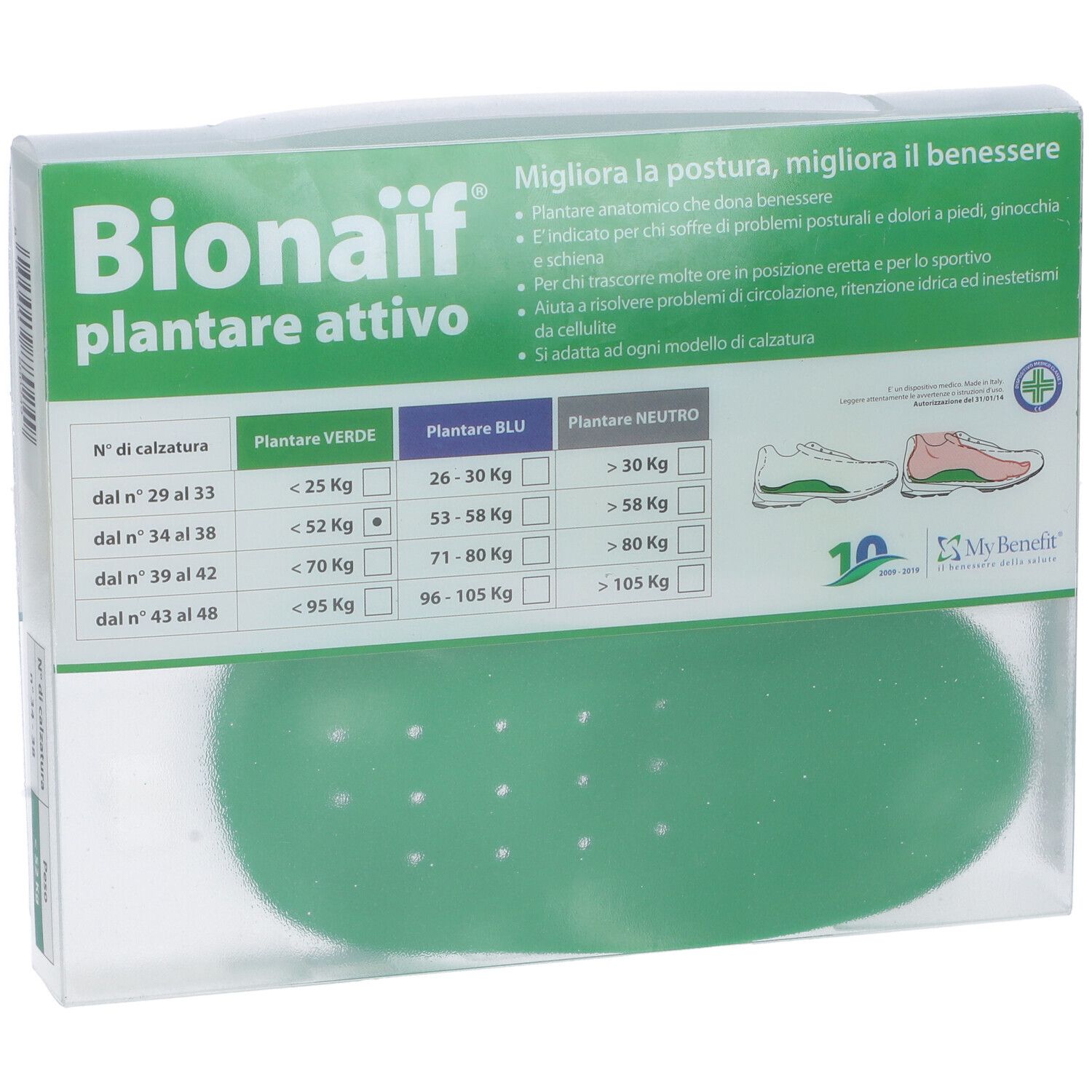 Plantare Attivo Preformato Bionaif Verde Misura Piccola 2 Pezzi