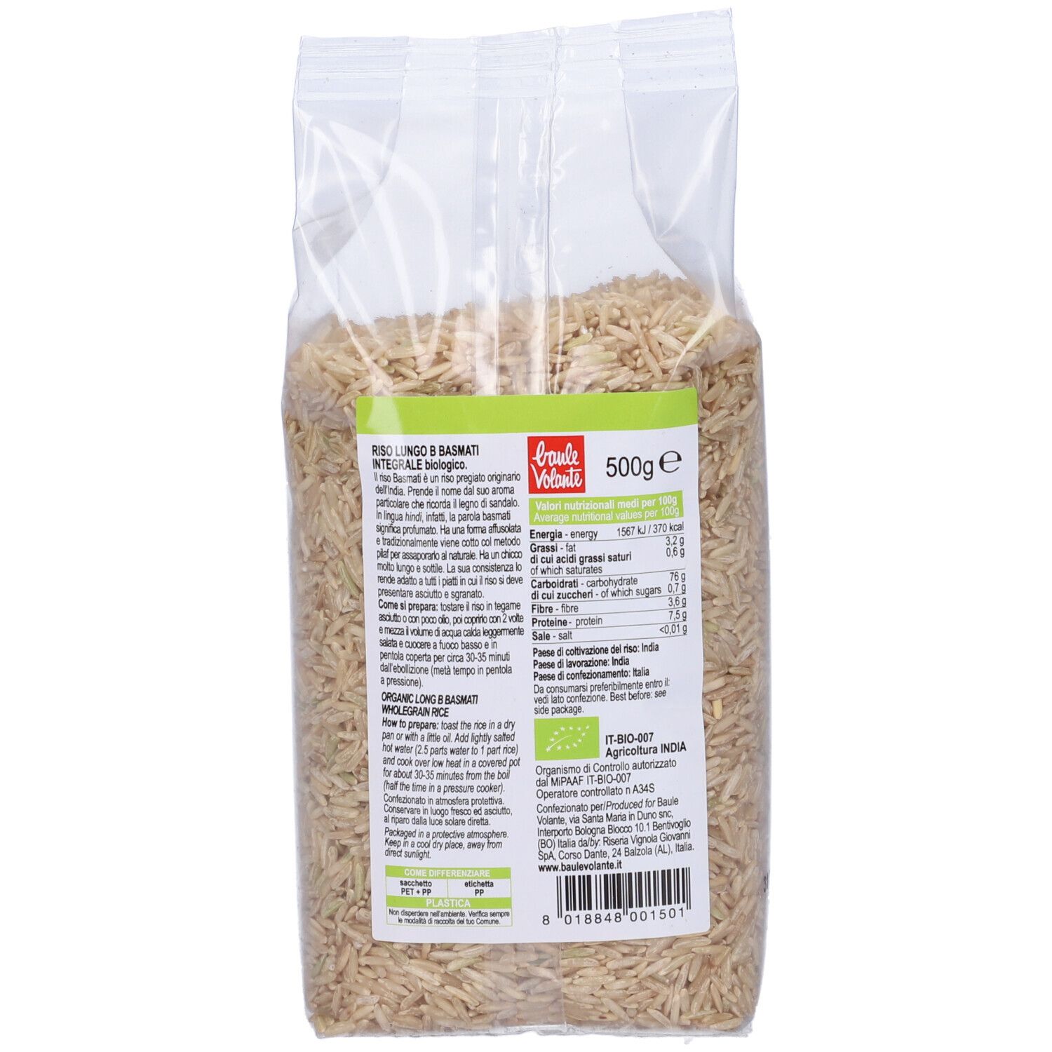Riso Basmati Integrale 500 G