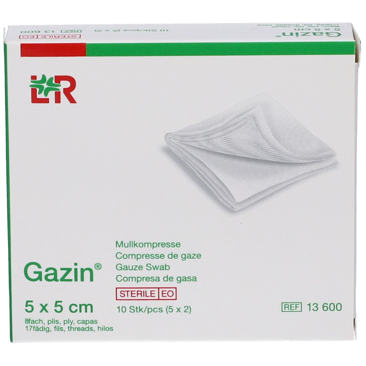 Garza Compressa Idrofila Gazin 5X5Cm 5Buste X 2 Pezzi