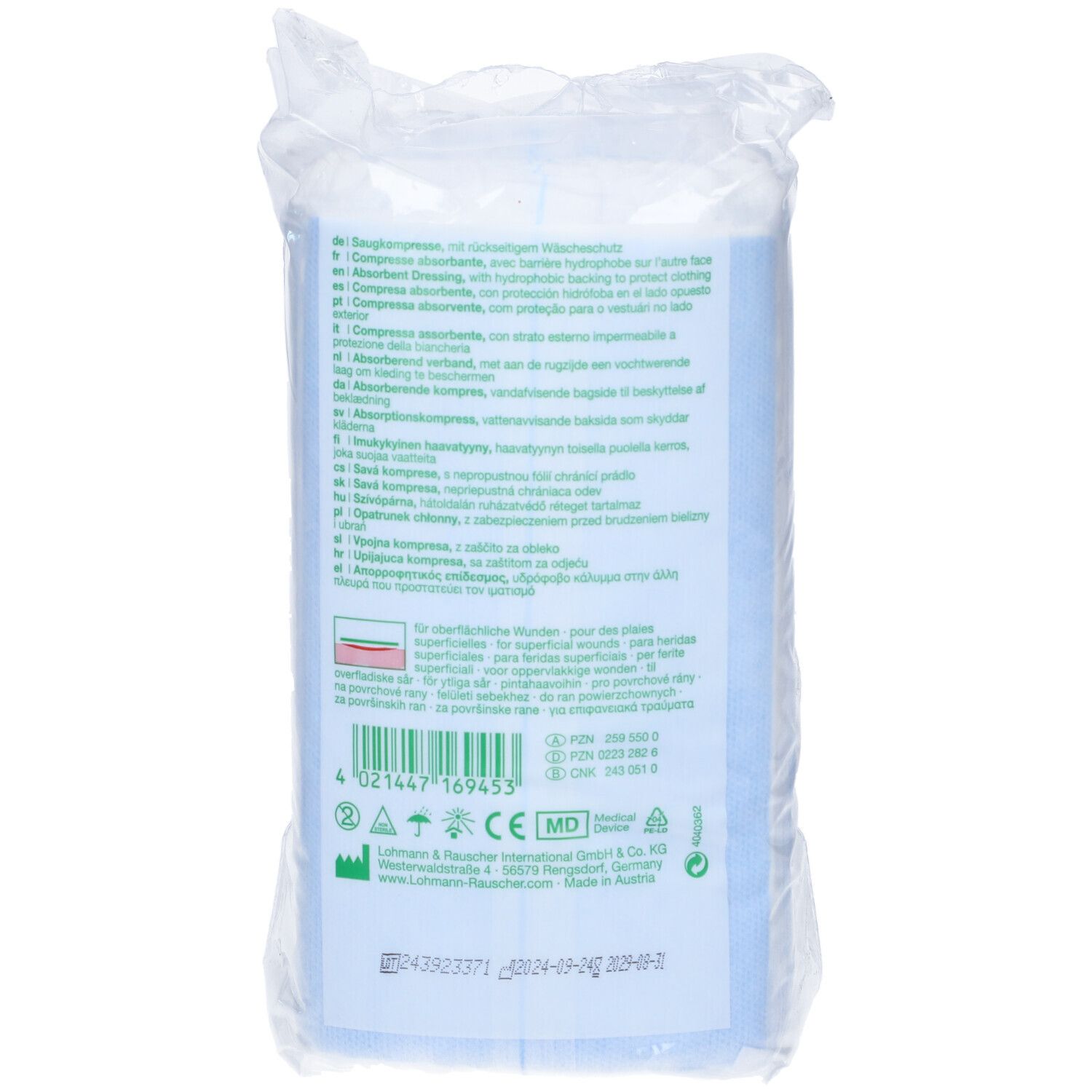 Compressa Assorbente Con Fluff Di Cellulosa Vliwazell 10X20Cm 25Pz Non Sterile