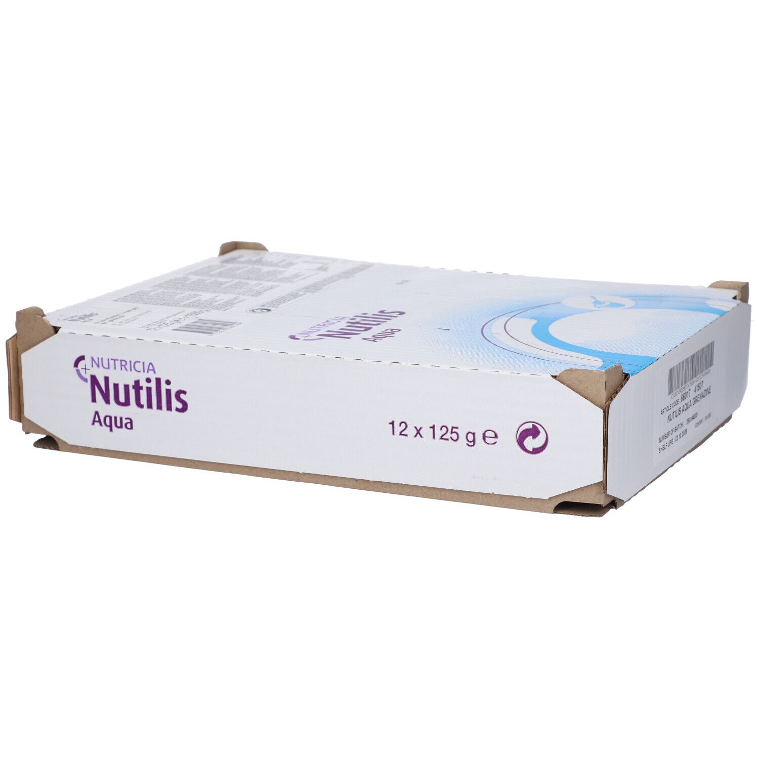 Confezione di Nutricia Nutilis Aqua Gel Granatina, 12 x 125g.
