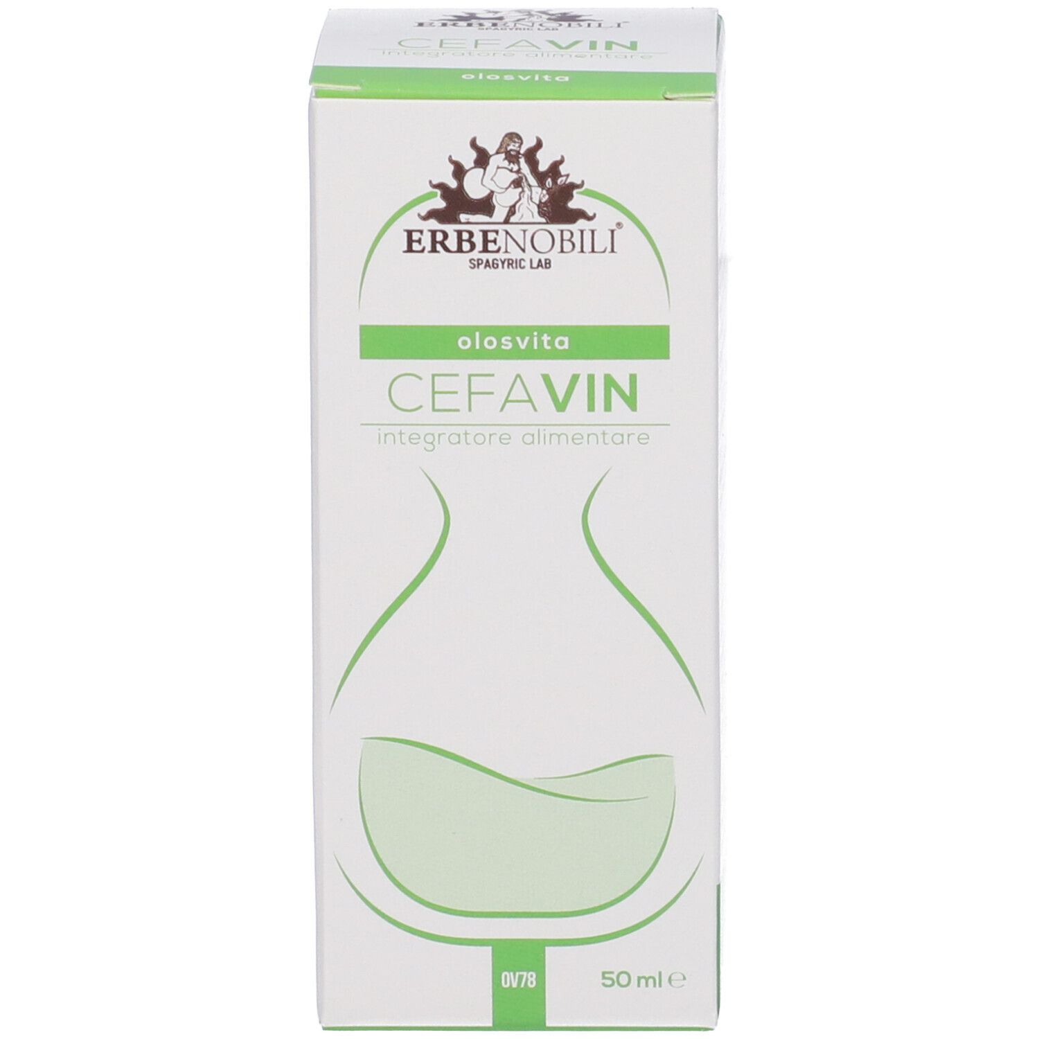 Scatola di Olosvita Cefavin, mostra logo 'ERBENOBILI', 'CEFAVIN' e indicazione 50 ml.