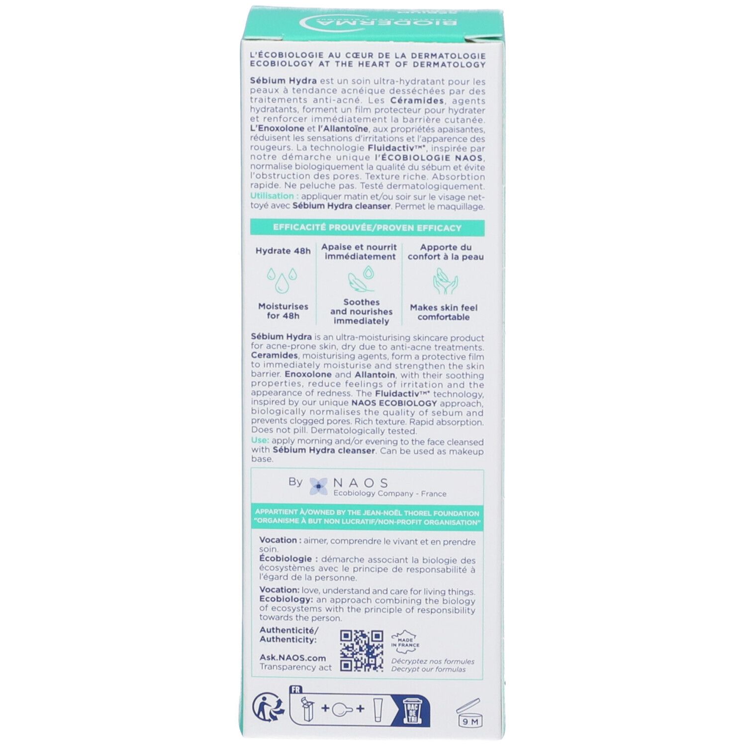 Retro della scatola. Testo multilingue. Contiene informazioni sul prodotto.