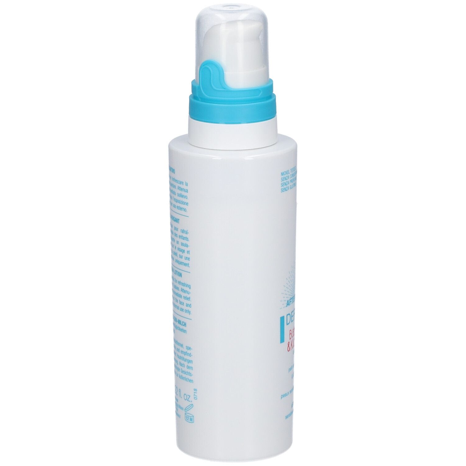 Flacone bianco con erogatore blu. Testo laterale. Marchio Bionike.