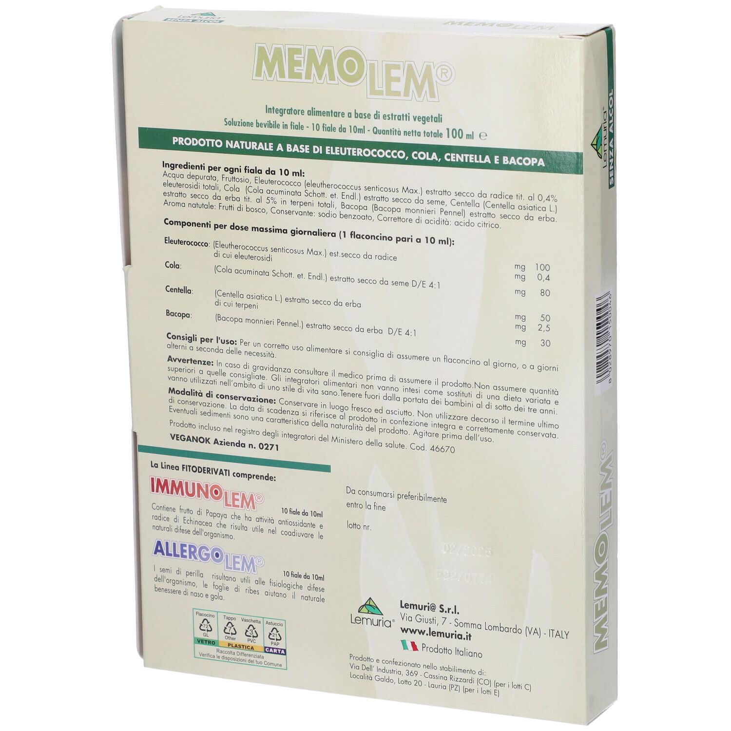 Memolem 10 Flaconcini 10 Ml