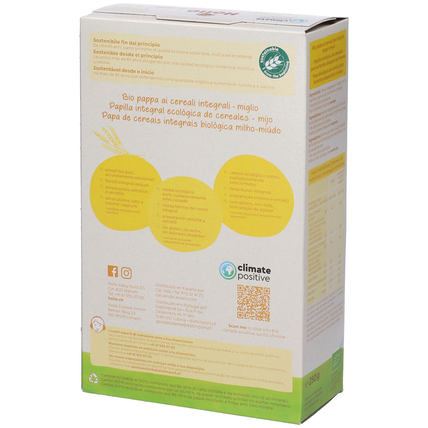 Holle Pappa Di Miglio : Dopo I 4 Mesi 250 G