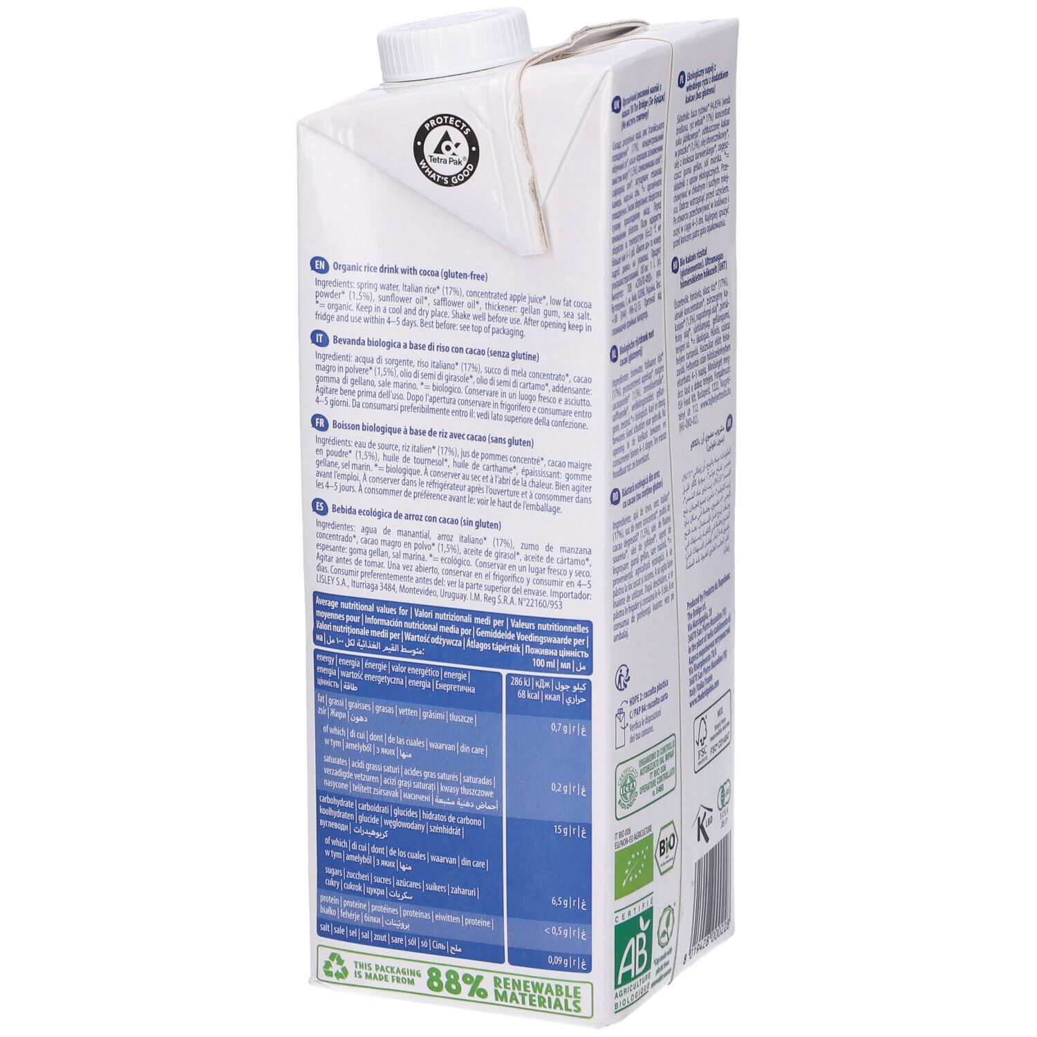 Bio Rice Drink Choco 1000 Ml