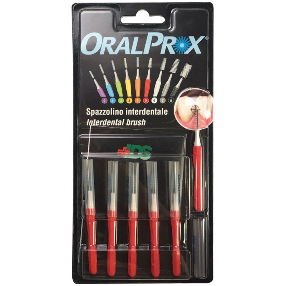 Oralprox Blister Da 6 Spazzolini Interdentali Misura 5 Colore Rosso
