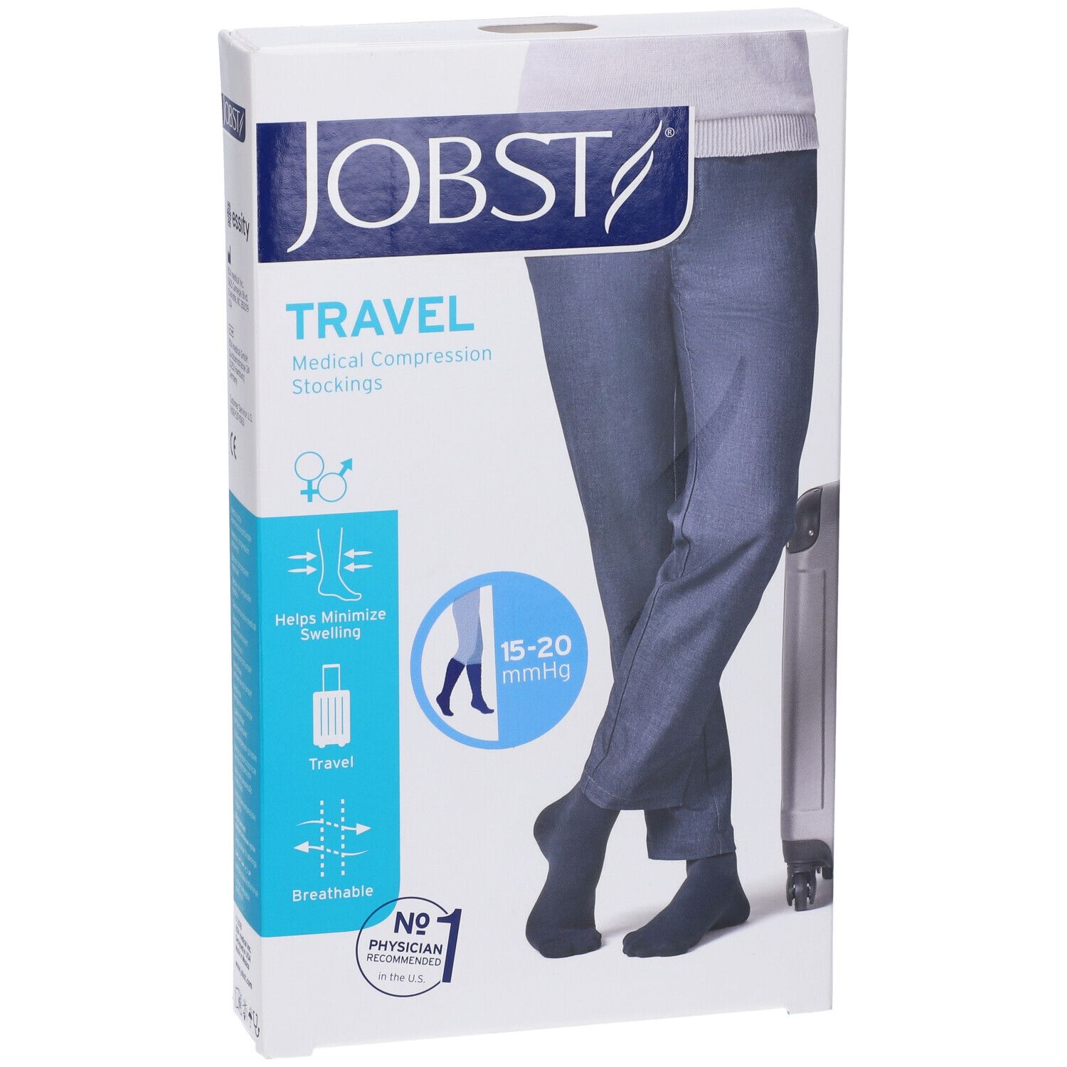 Confezione di calze a compressione JOBST Travel. Calze a compressione medica, 15-20 mmHg. Aiuta a ridurre il gonfiore.