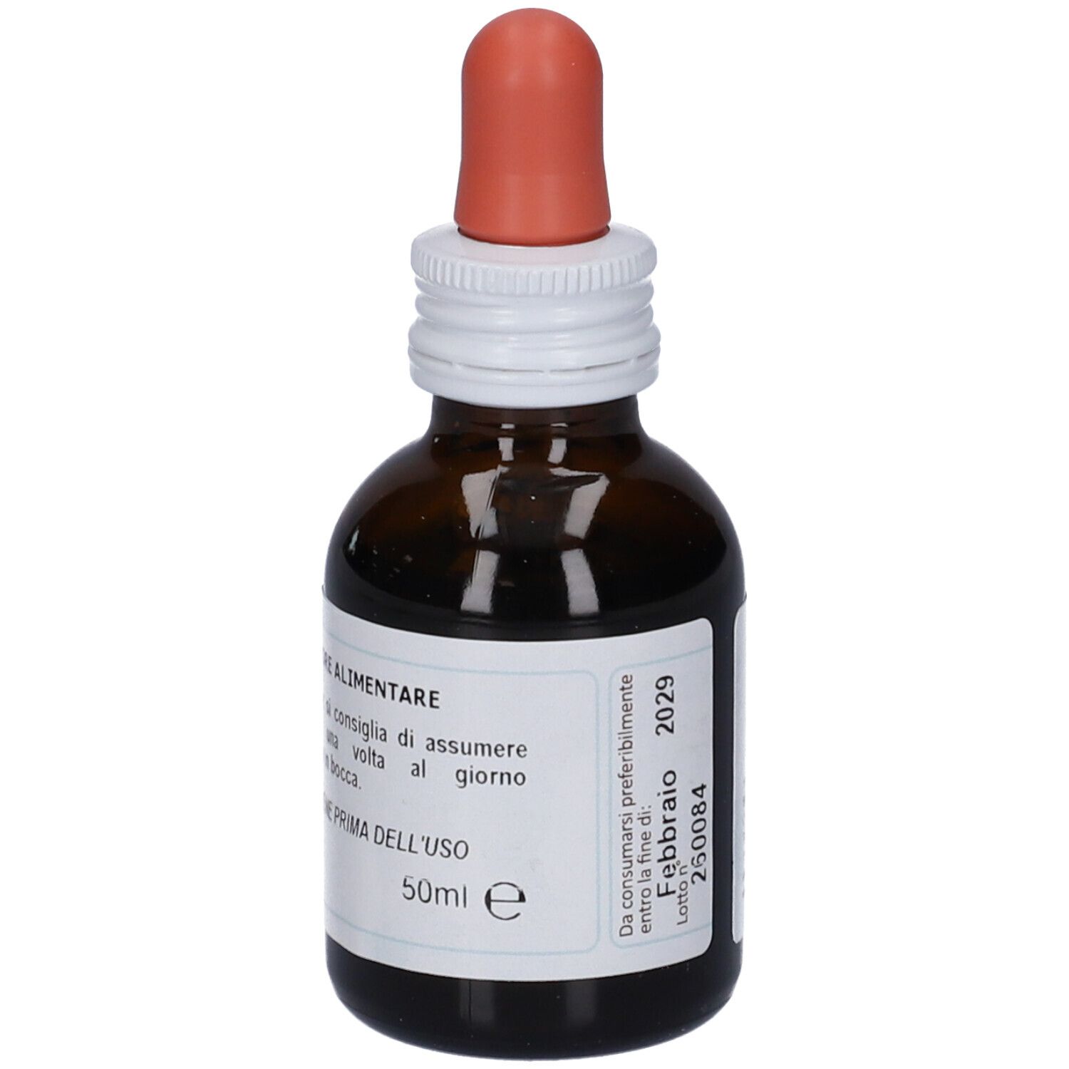 Flacone in vetro marrone con contagocce, 50ml.